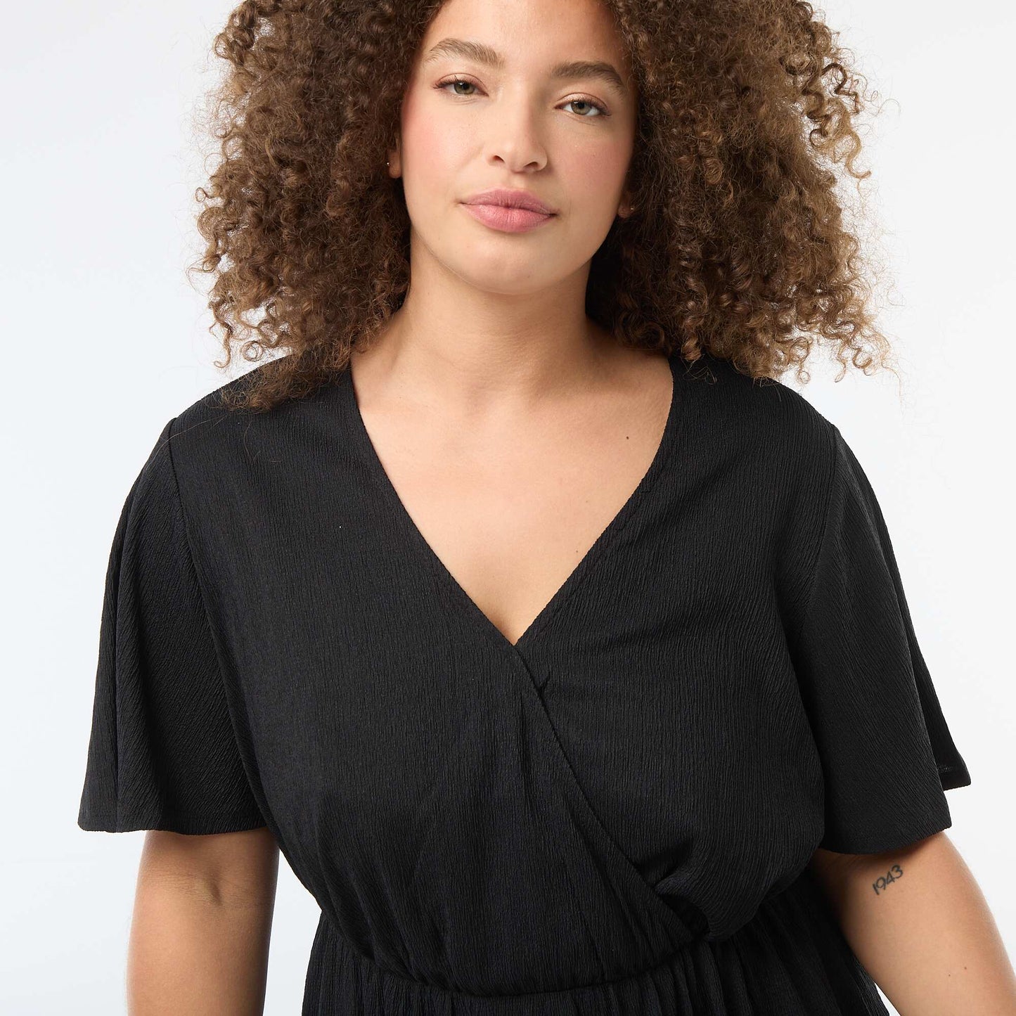 Robe longue coupe portefeuille NOIR
