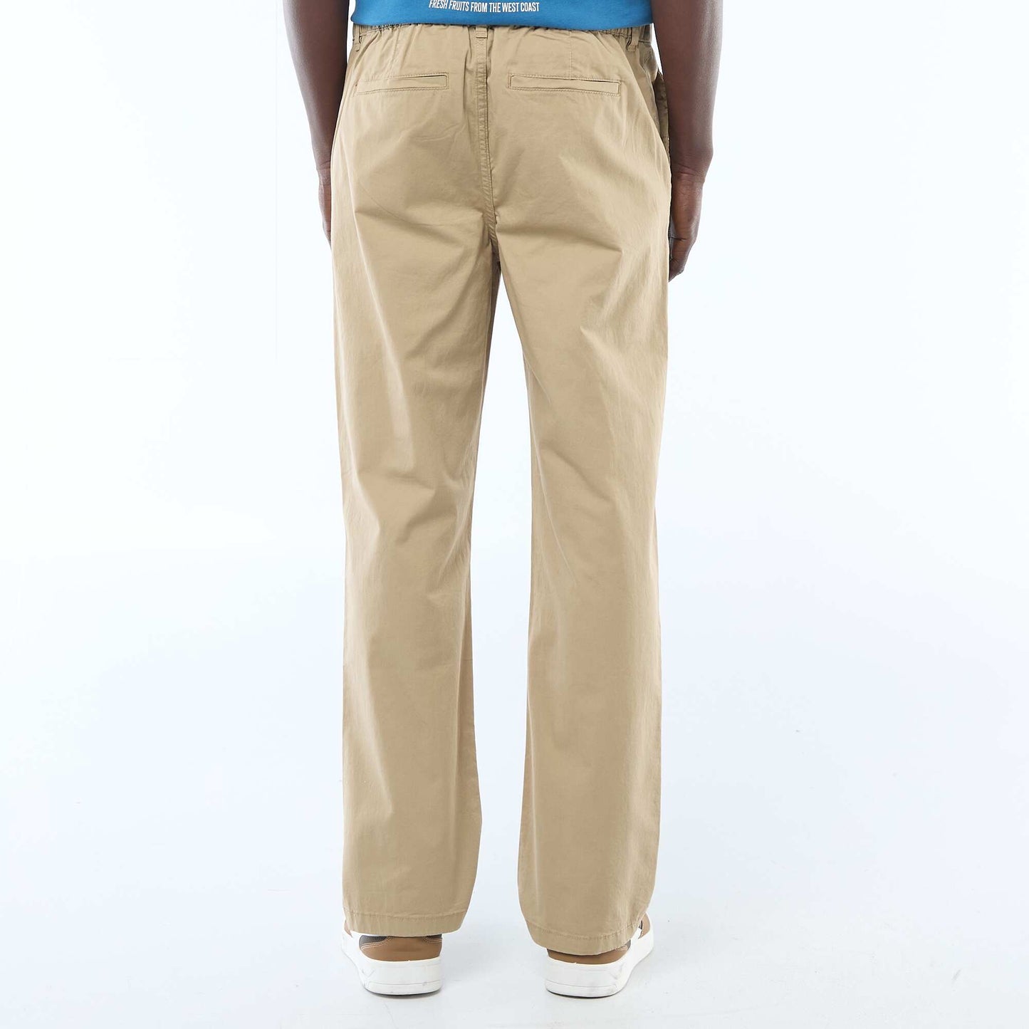 Pantalon regular en twill BEIGE