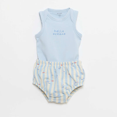Ensemble 2 pièces - body + short BLEU