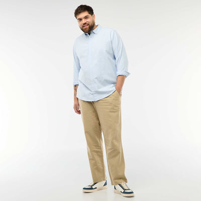Pantalon droit en lin mélangé BEIGE