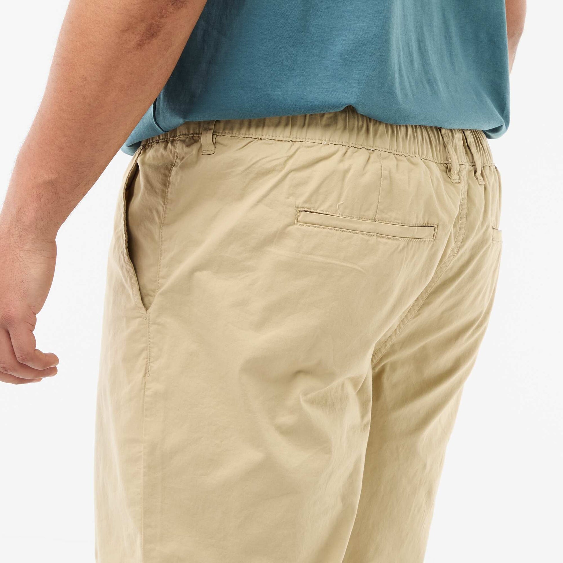 Pantalon chino en twill avec cordons de serrage BEIGE