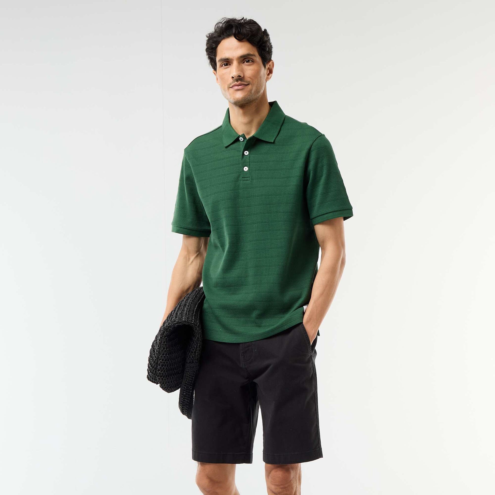 Bermuda chino uni en twill NOIR