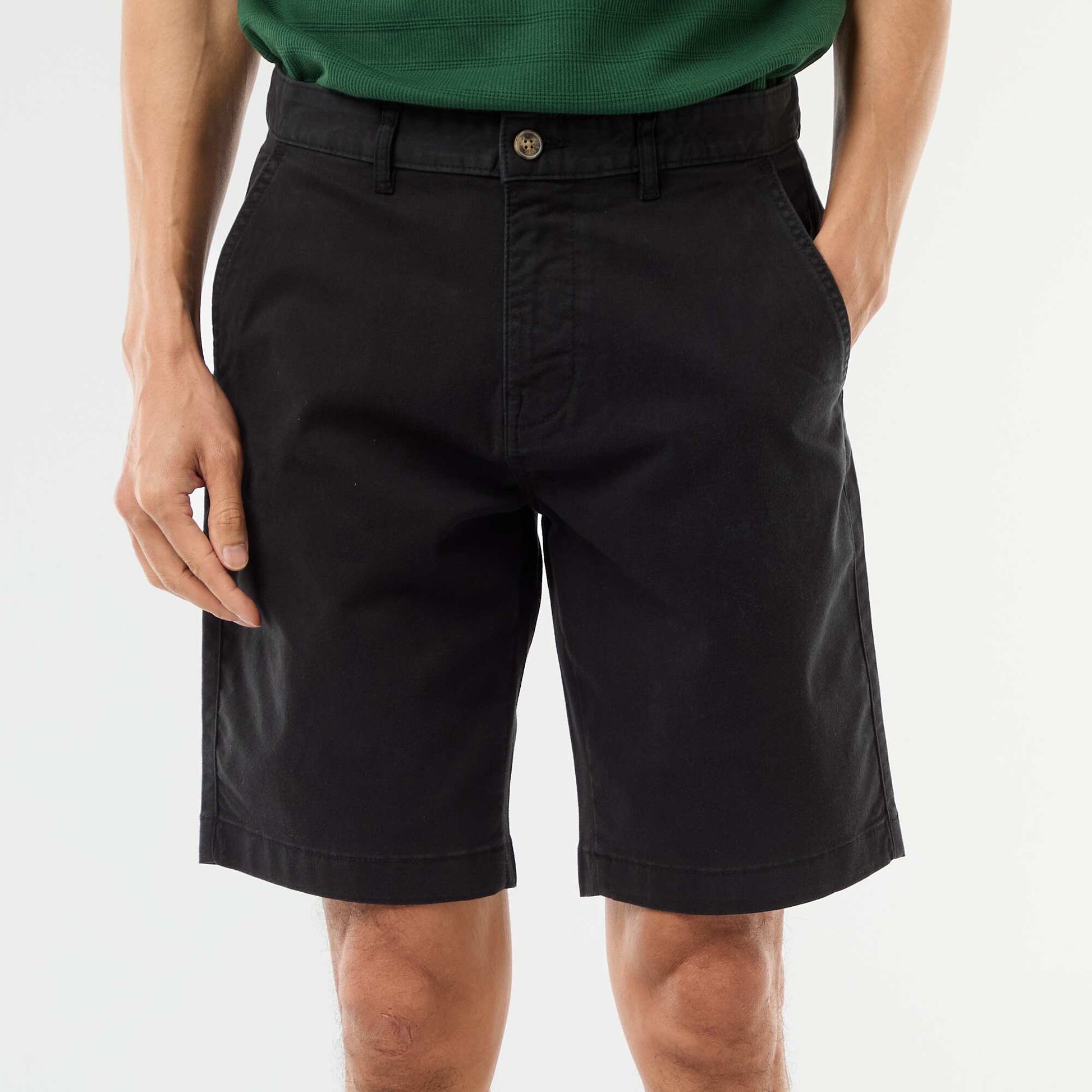 Bermuda chino uni en twill NOIR