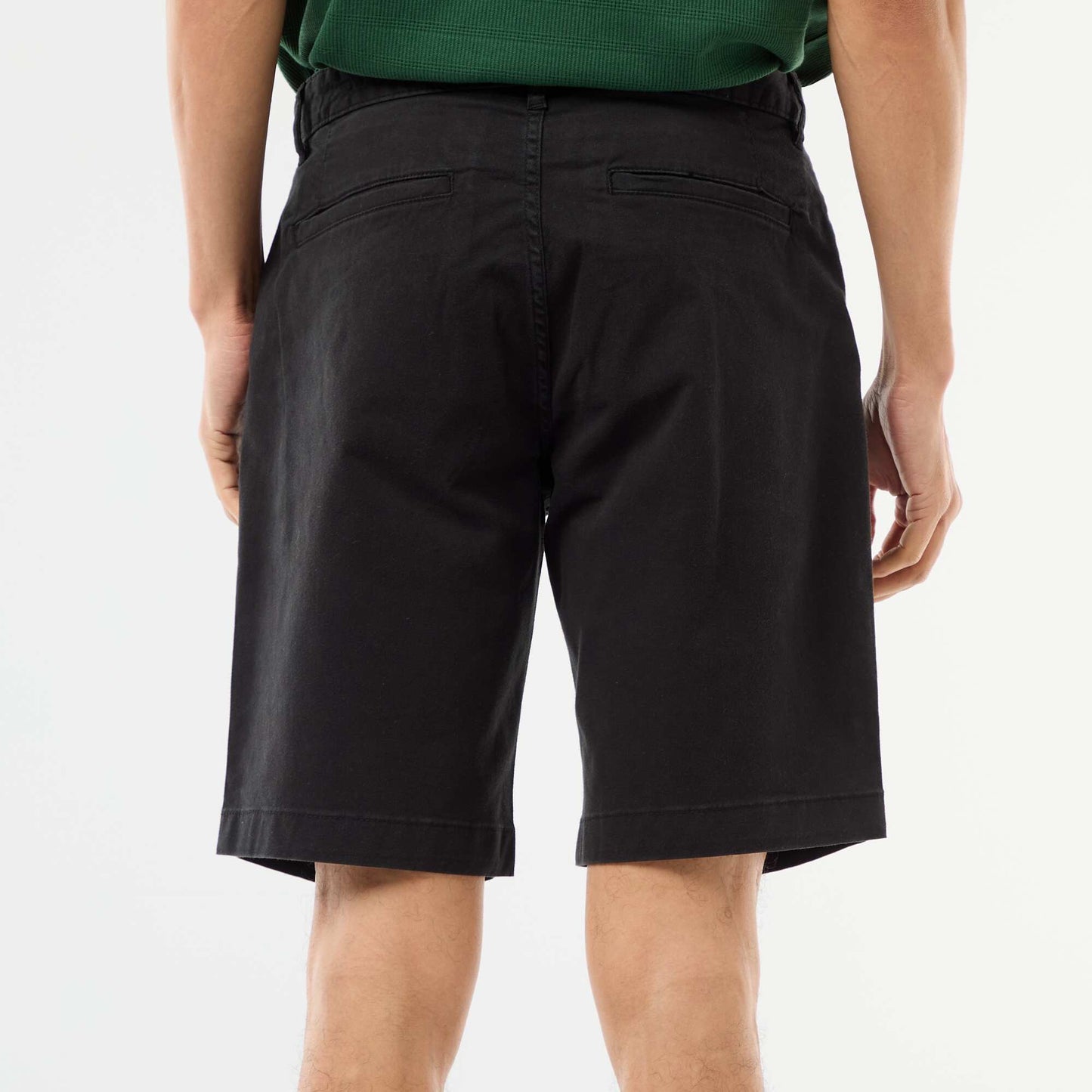 Bermuda chino uni en twill NOIR