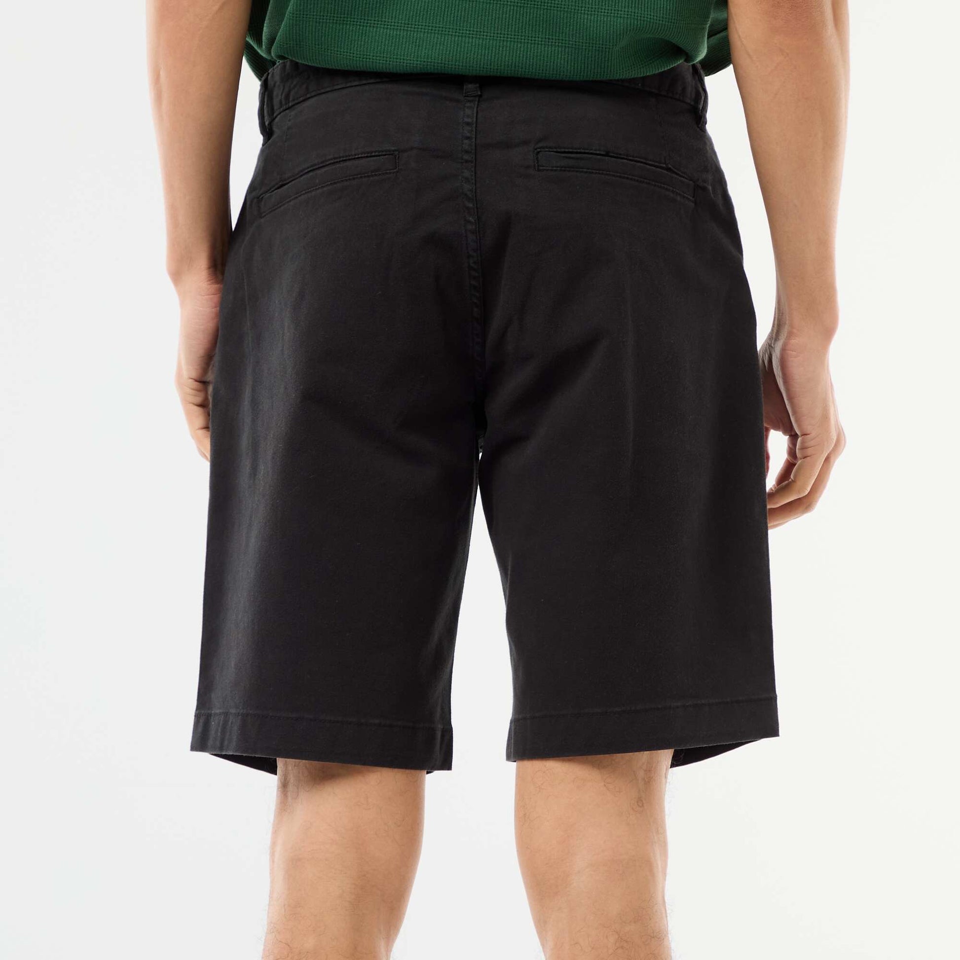 Bermuda chino uni en twill NOIR