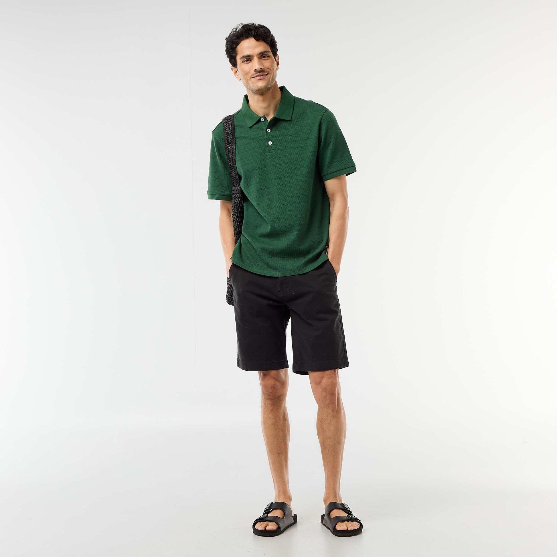 Bermuda chino uni en twill NOIR