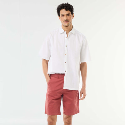 Bermuda chino uni en twill ROSE