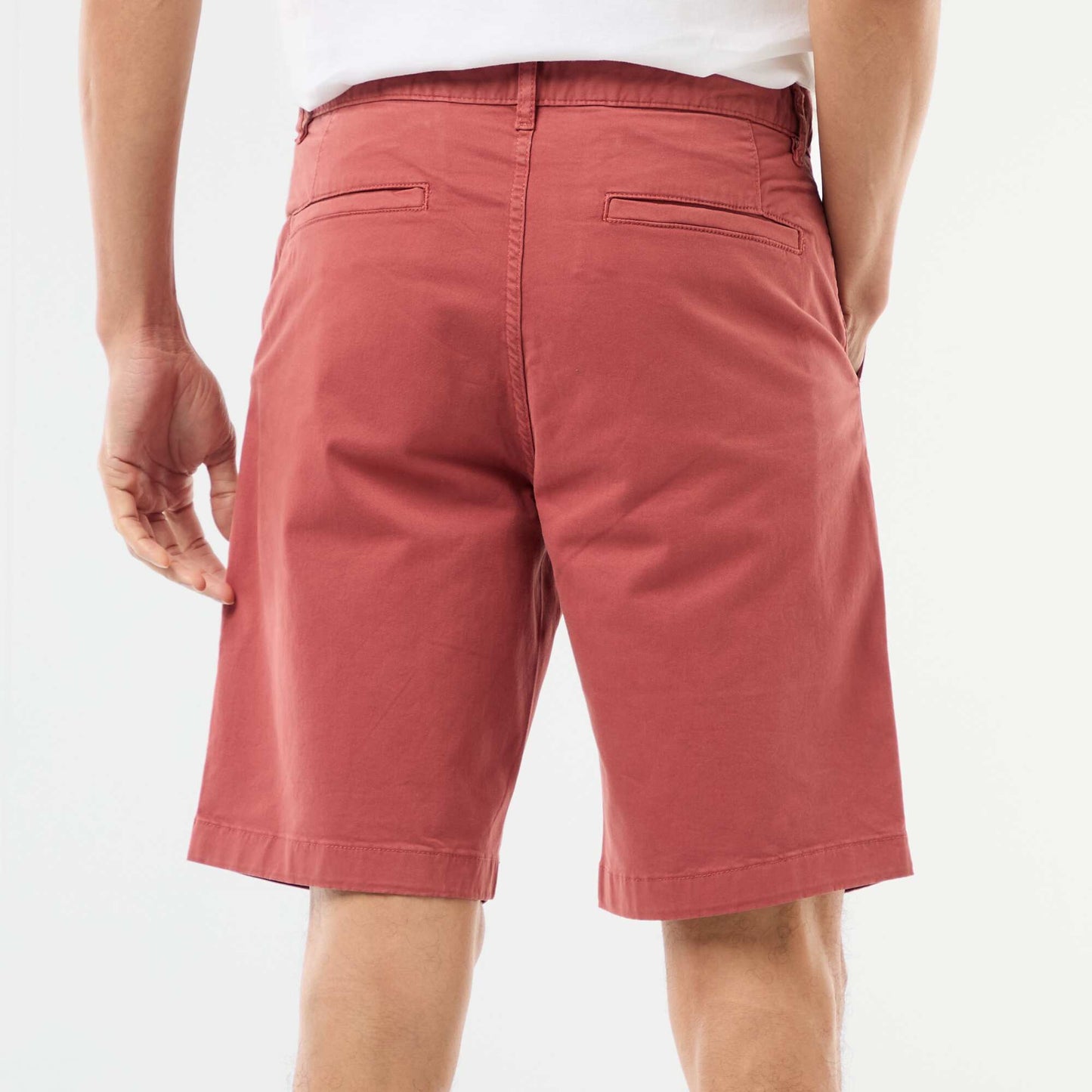 Bermuda chino uni en twill ROSE