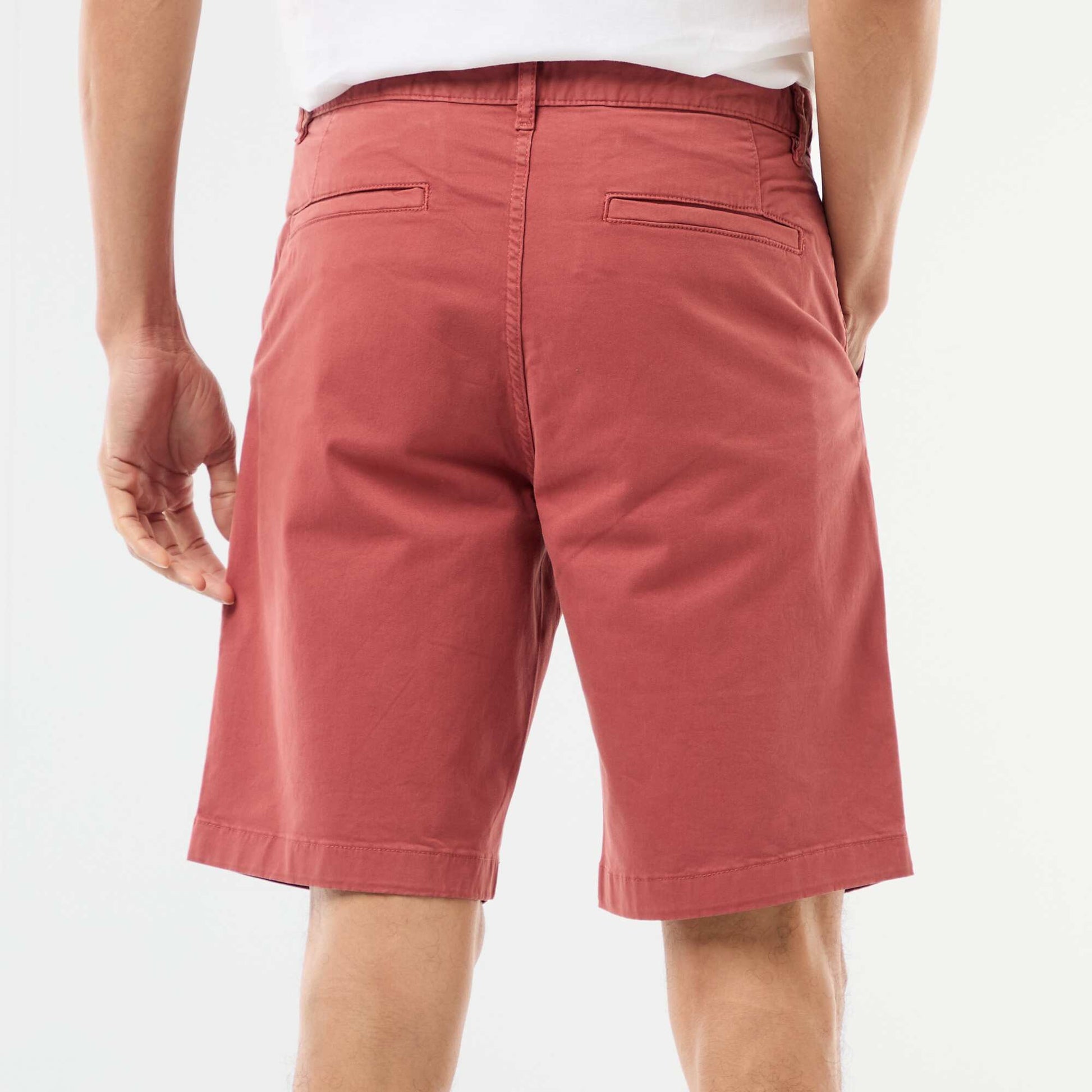 Bermuda chino uni en twill ROSE