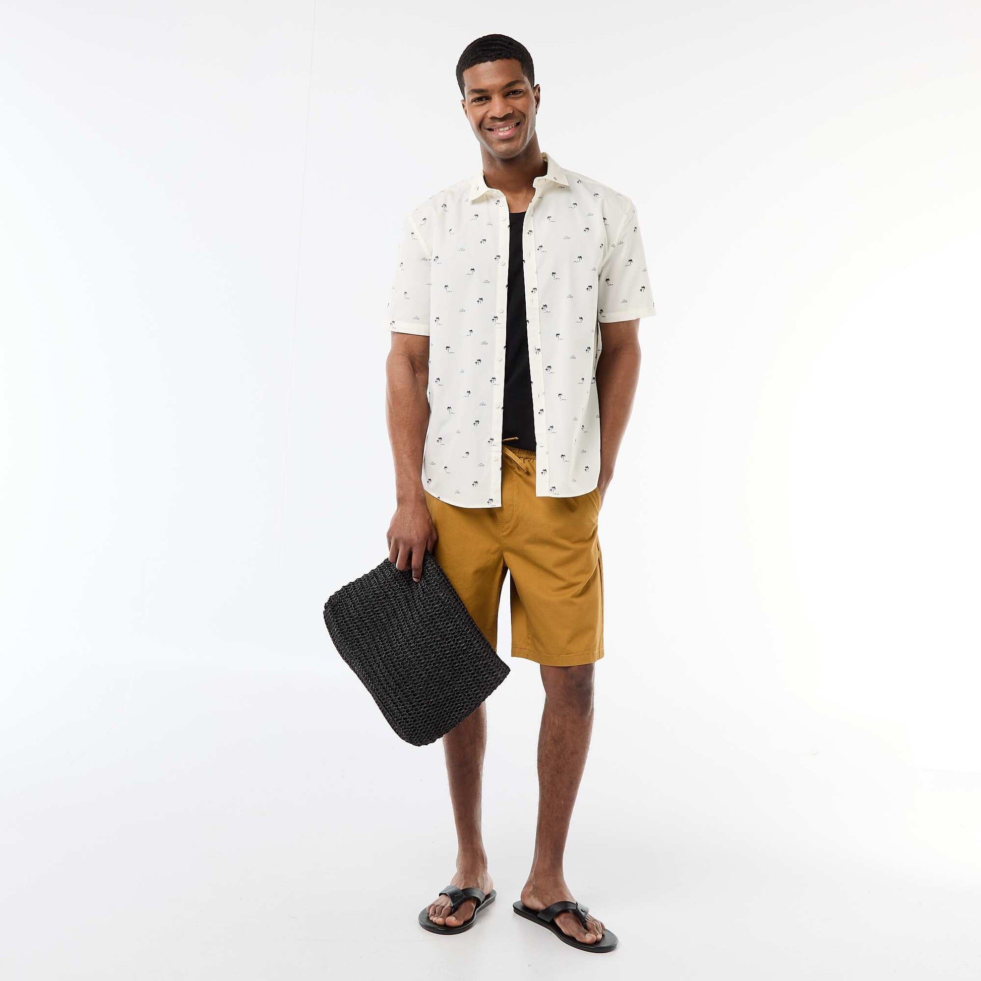 Short chino uni JAUNE