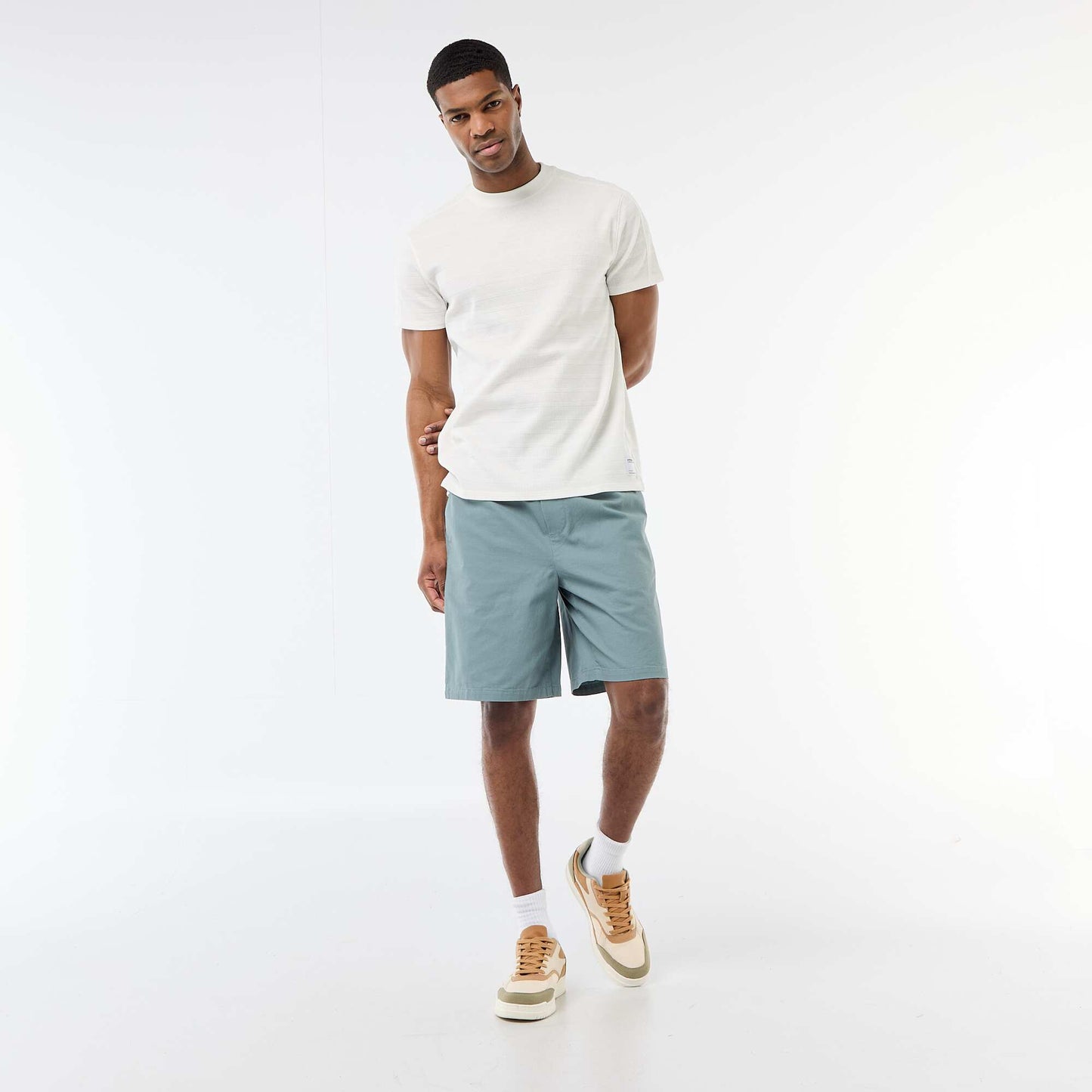 Short chino uni BLEU