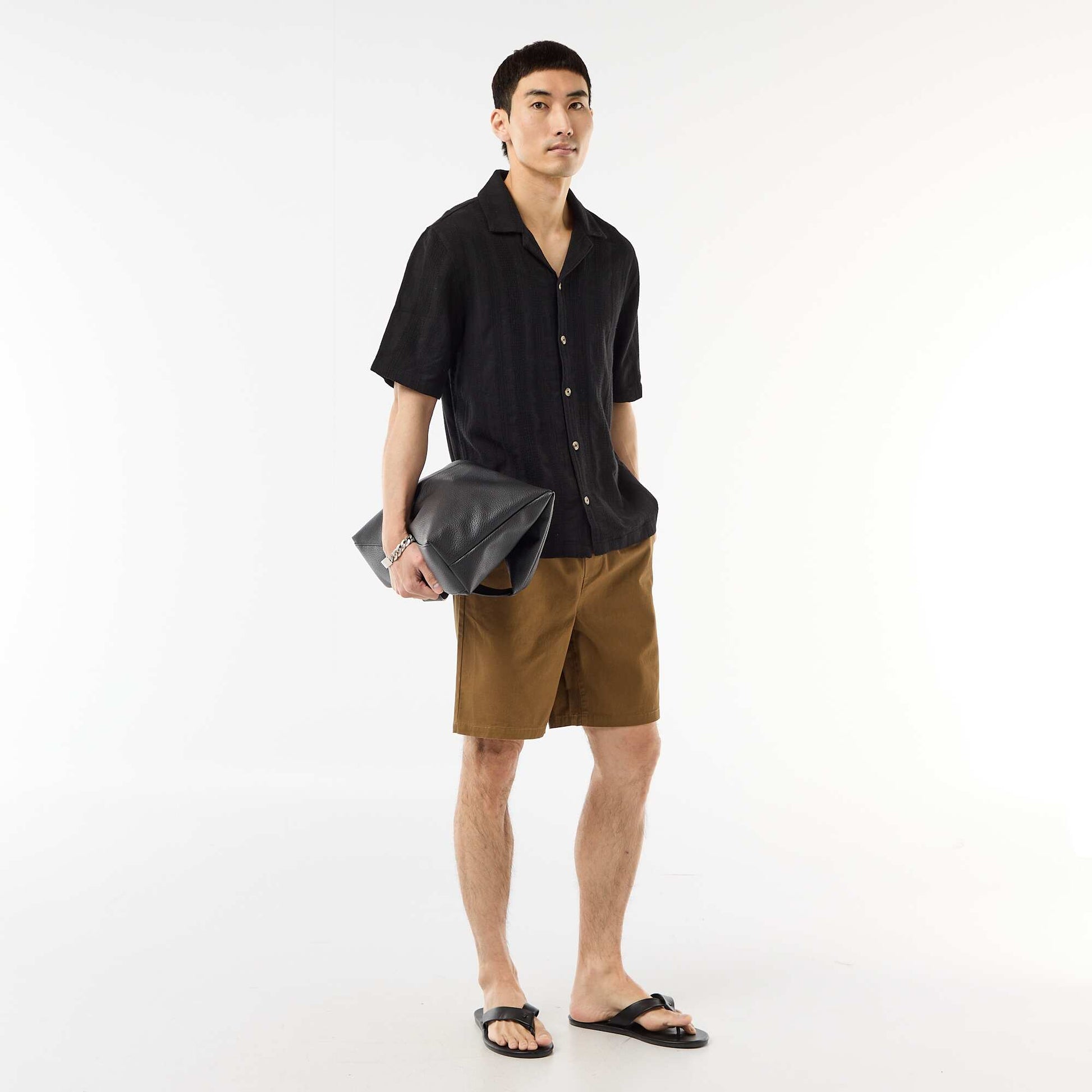 Short chino uni MARRON
