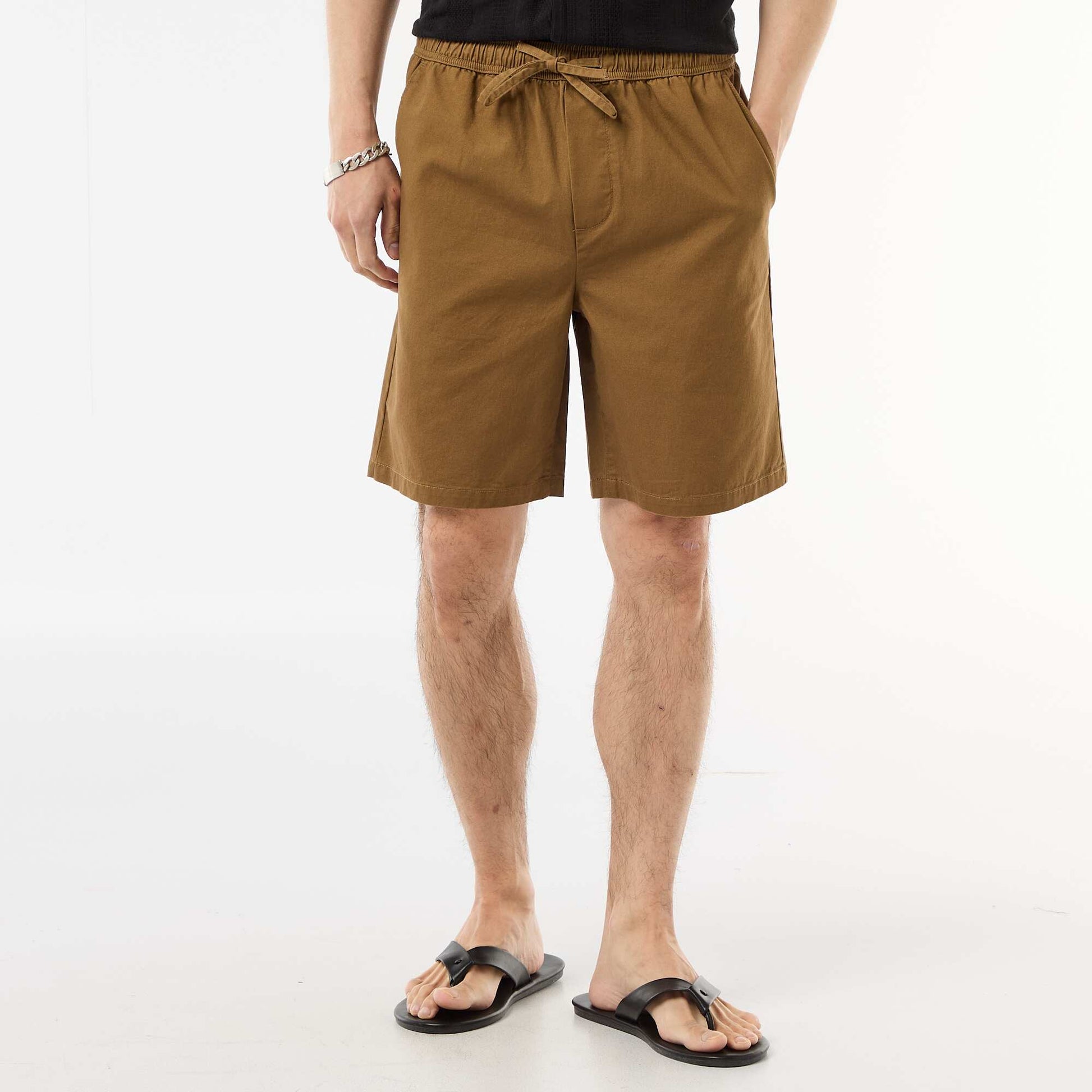 Short chino uni MARRON