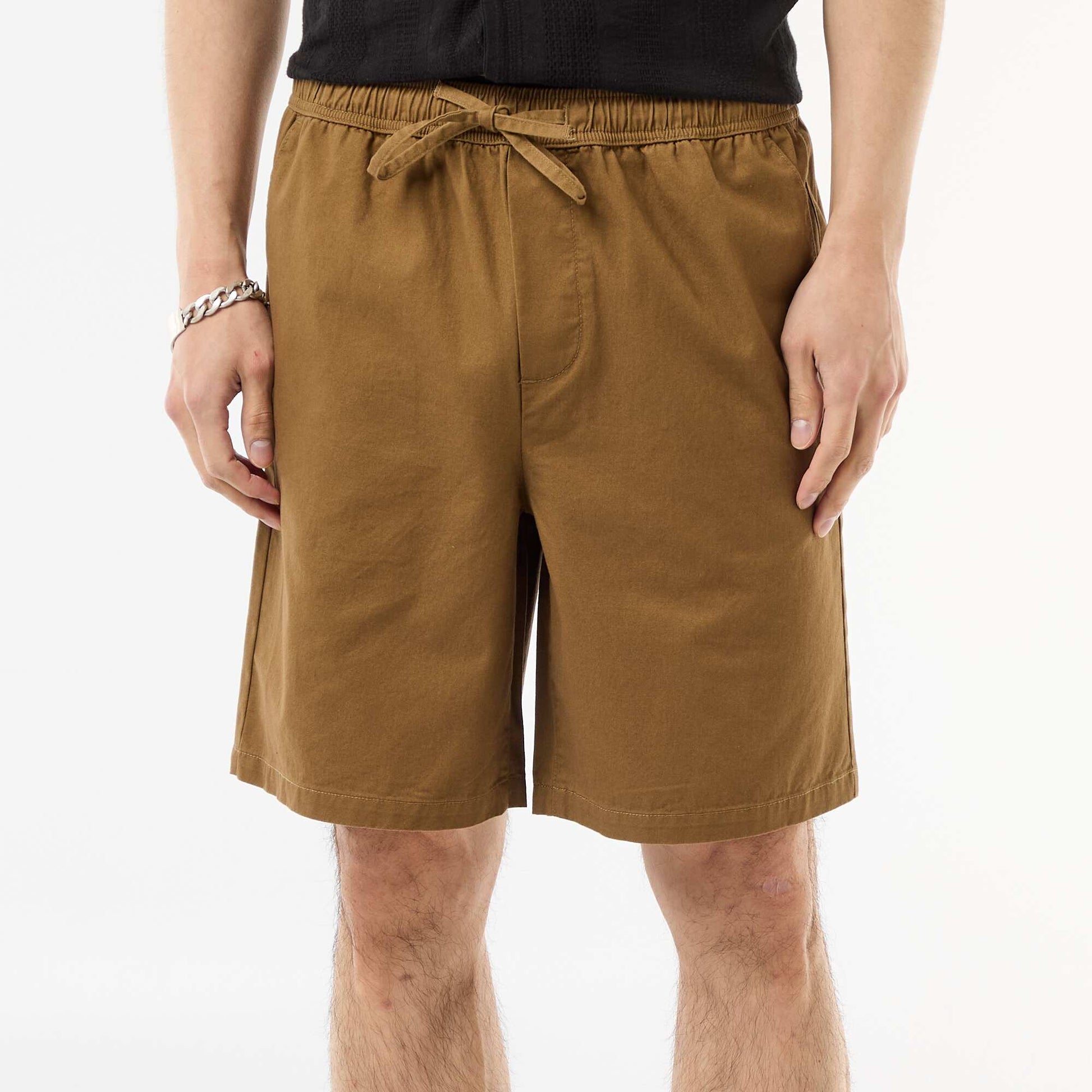 Short chino uni MARRON