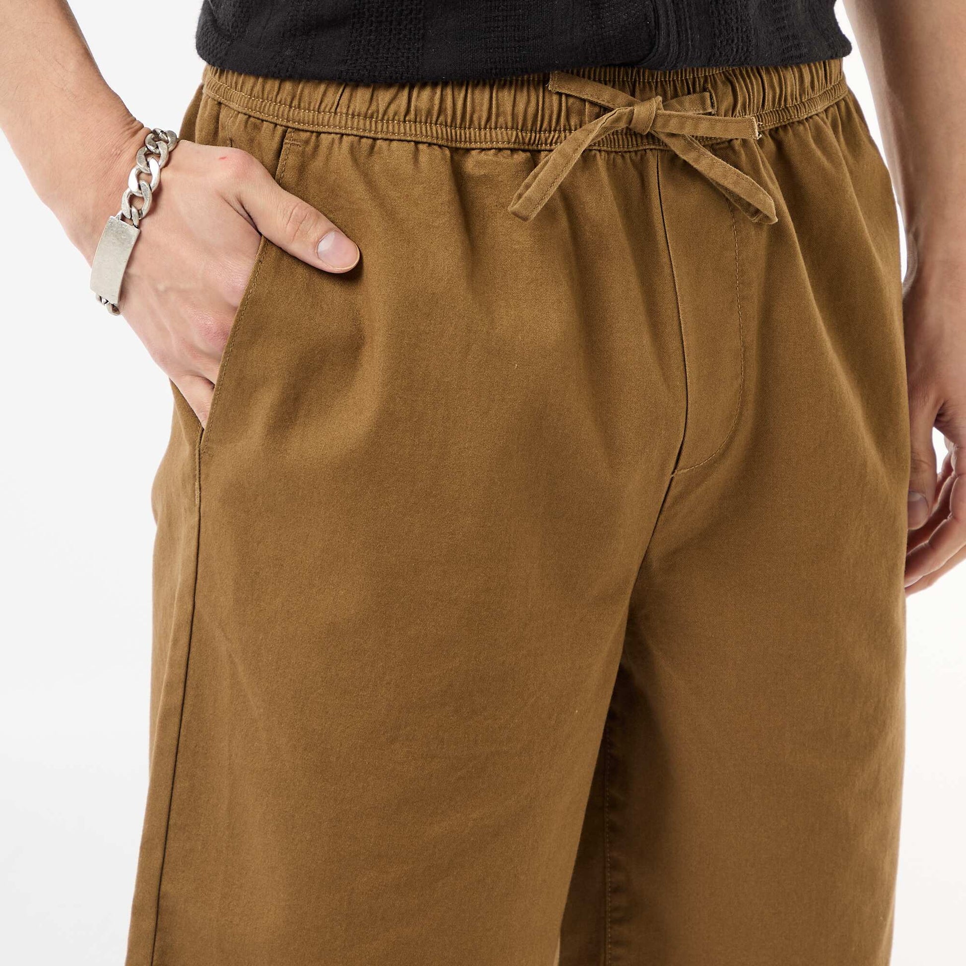 Short chino uni MARRON