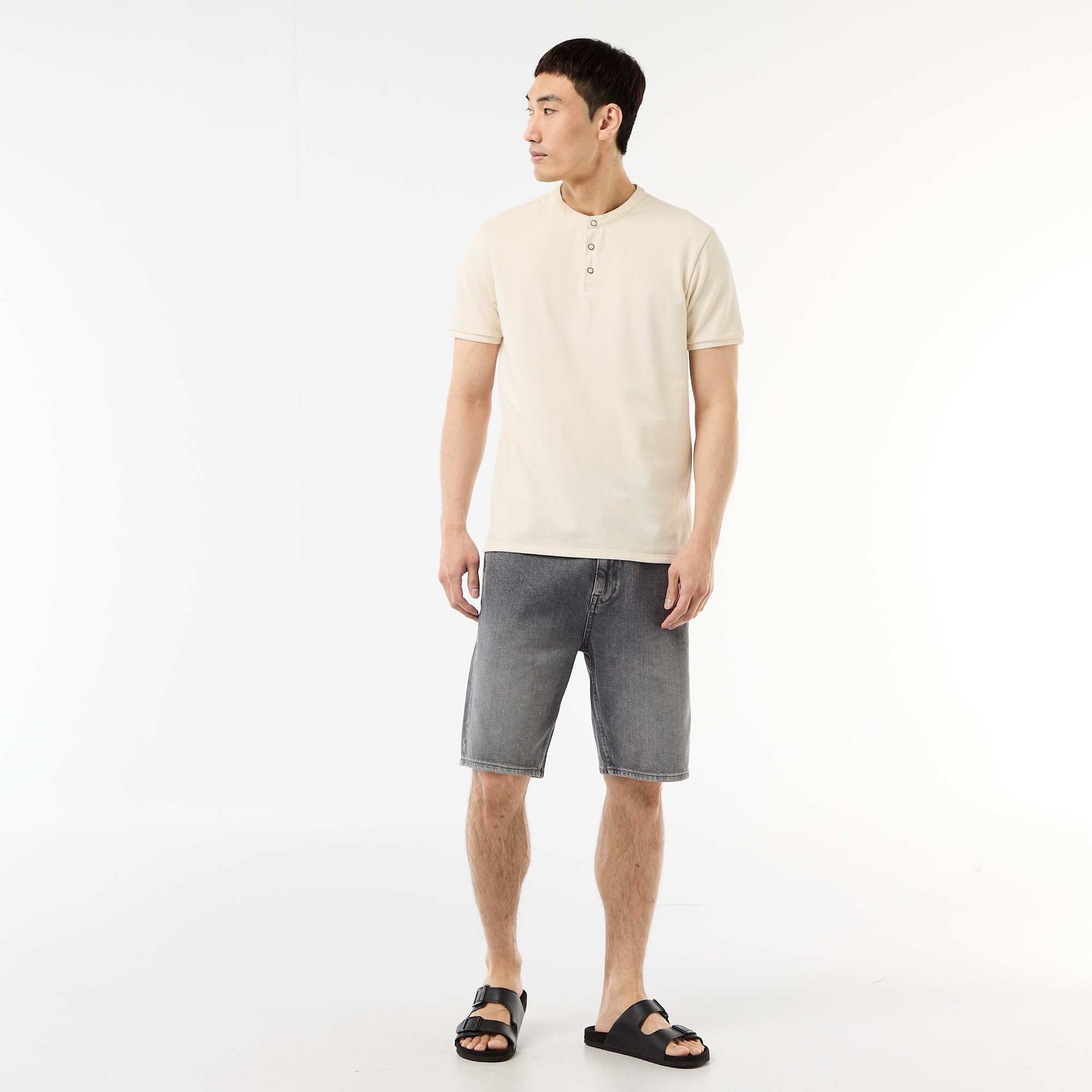 Polo col mao BLANC