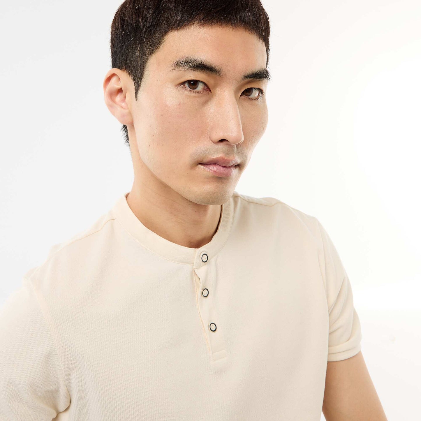 Polo col mao BLANC