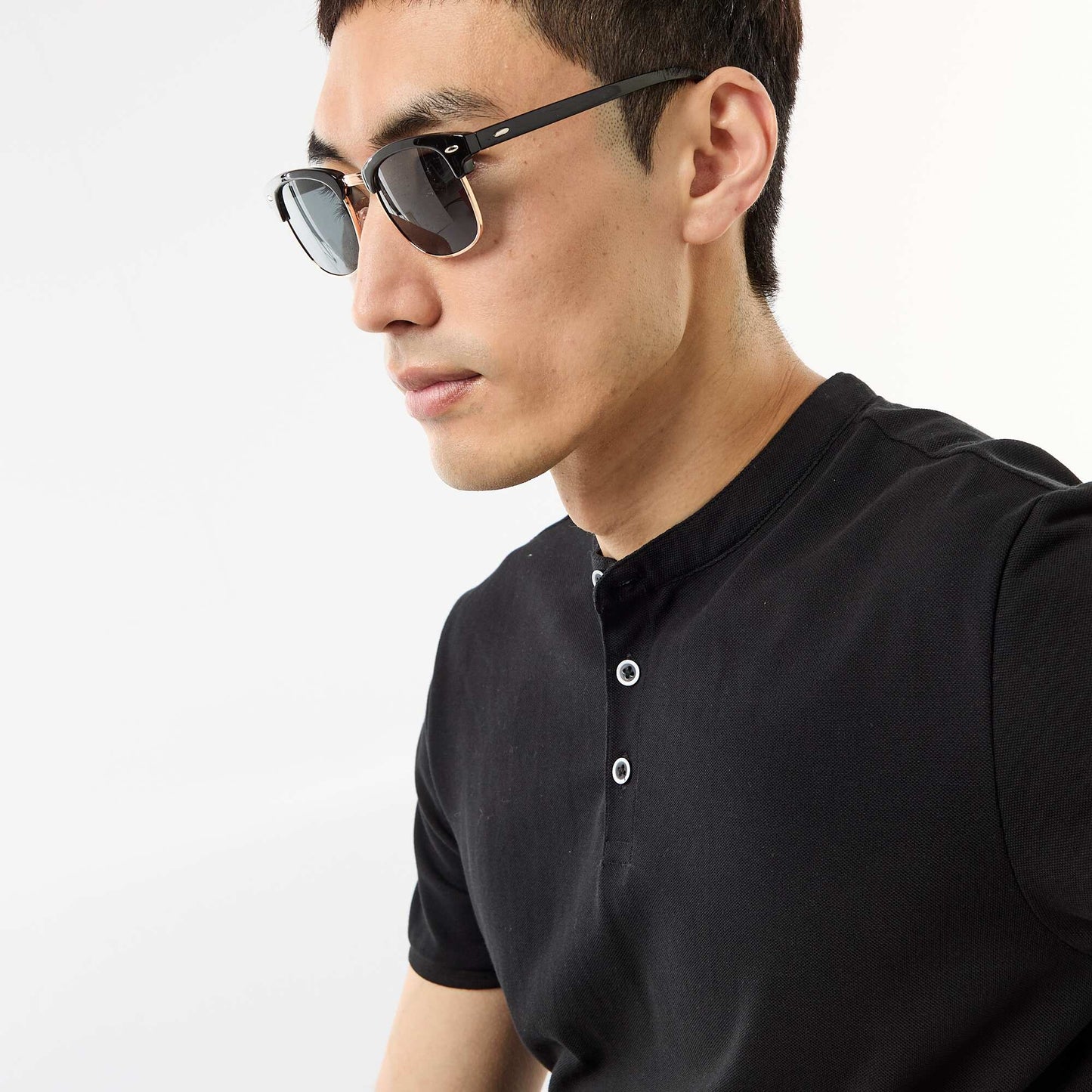 Polo col mao NOIR