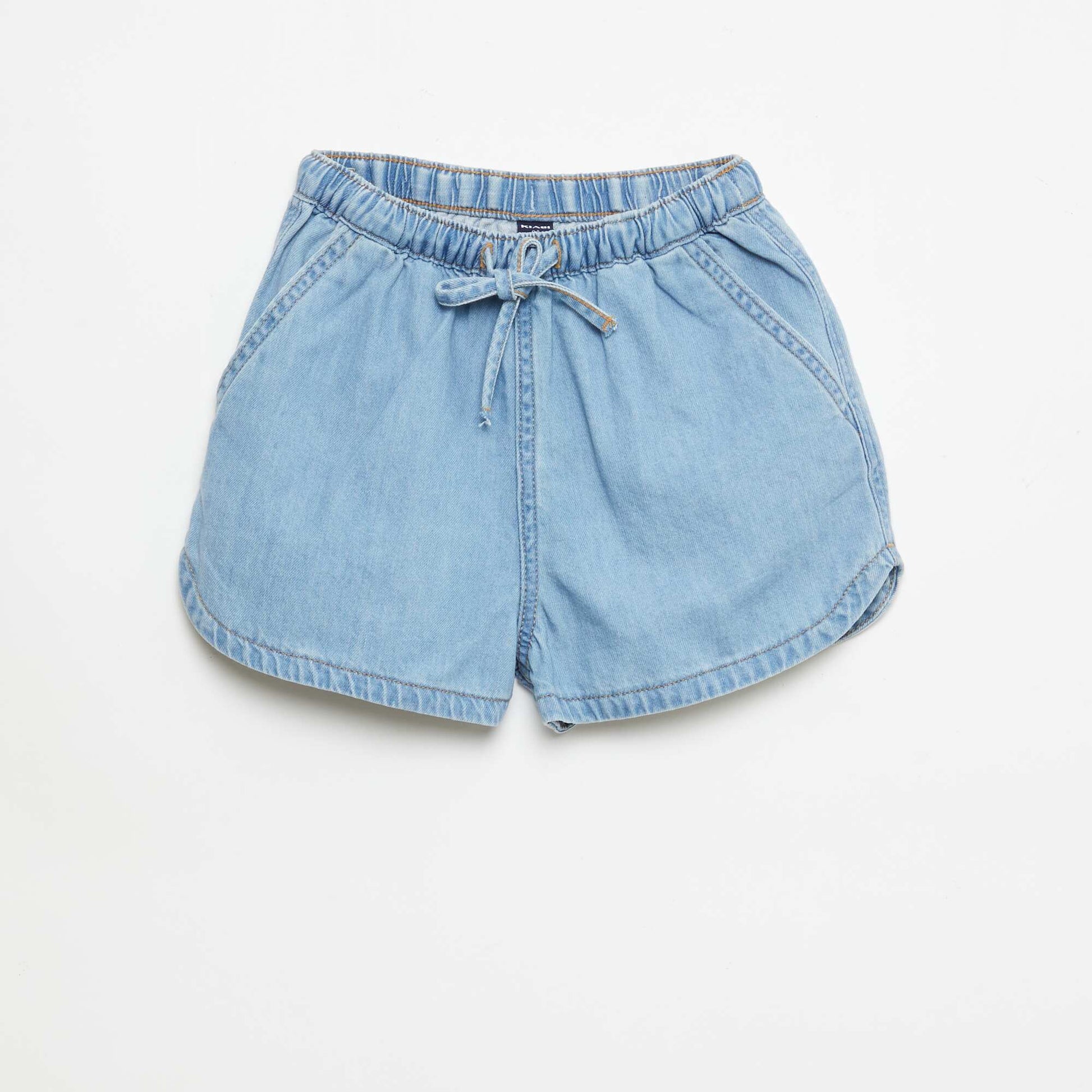 Short en denim léger BLEU