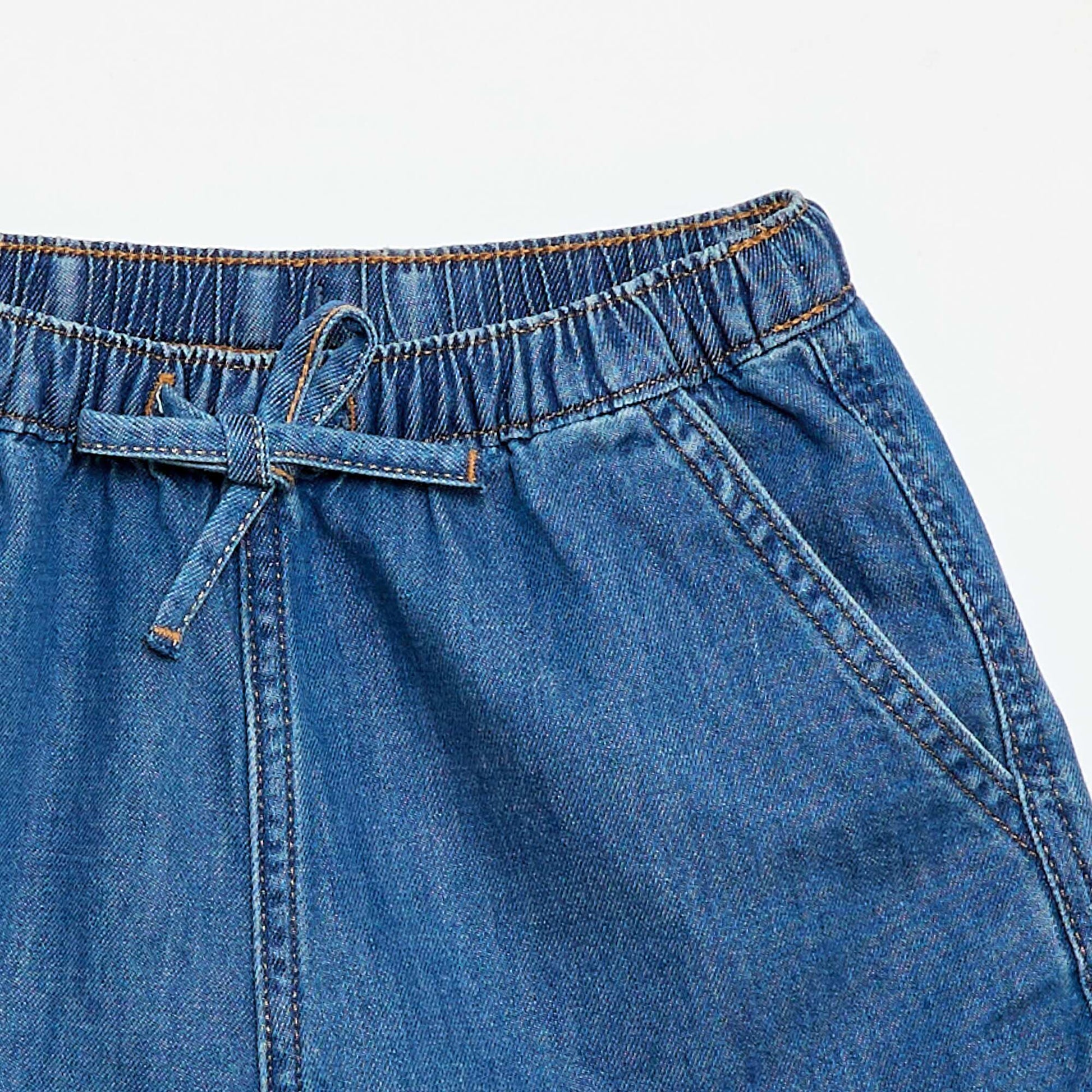 Short en  denim léger BLEU