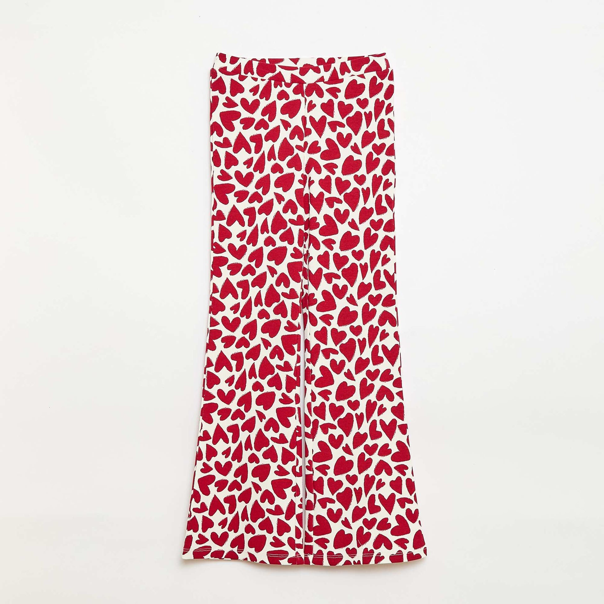Legging côtelé à motif BLANC