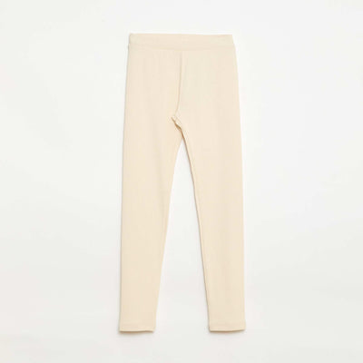 Legging maillé en coton uni BLANC
