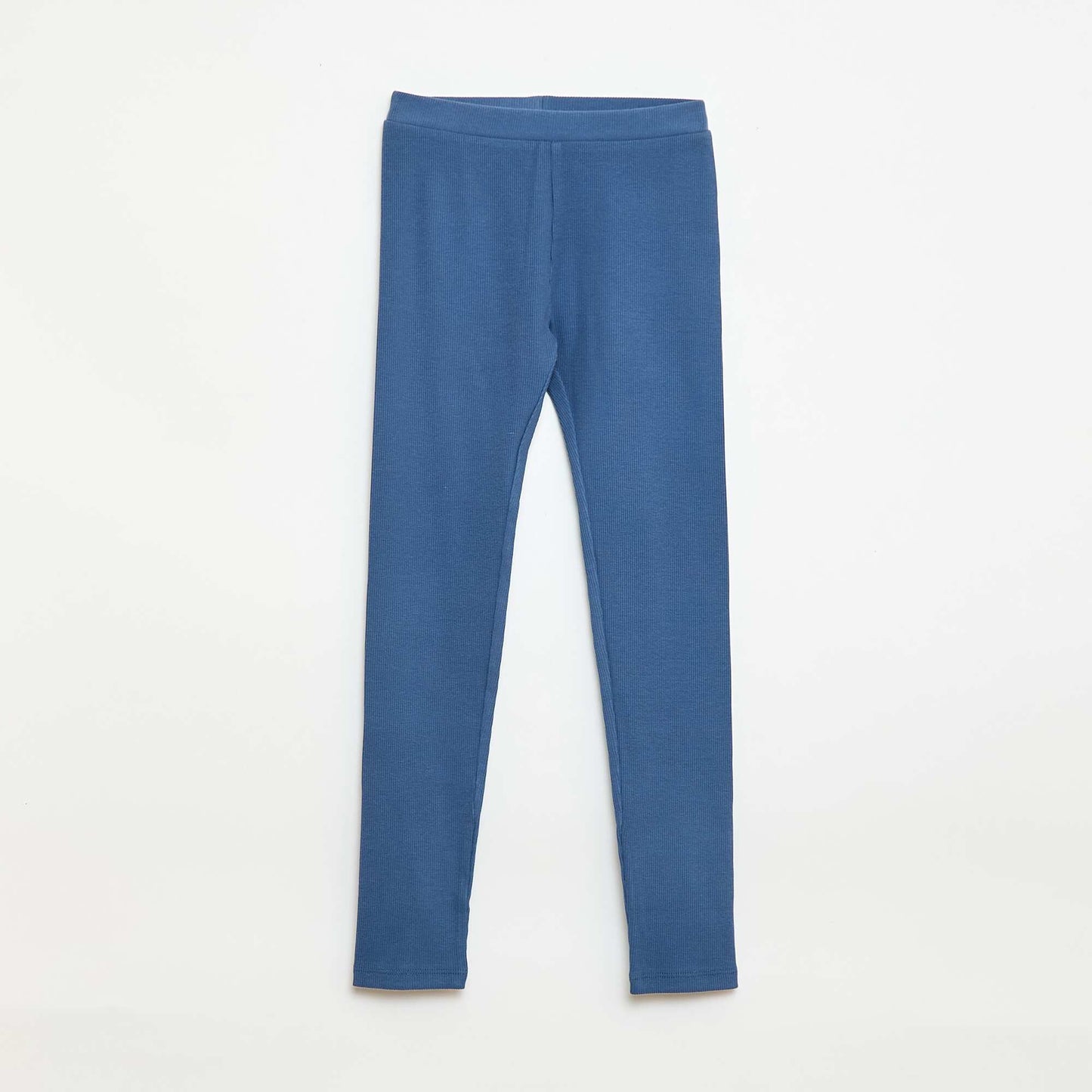 Legging maillé en coton uni BLEU