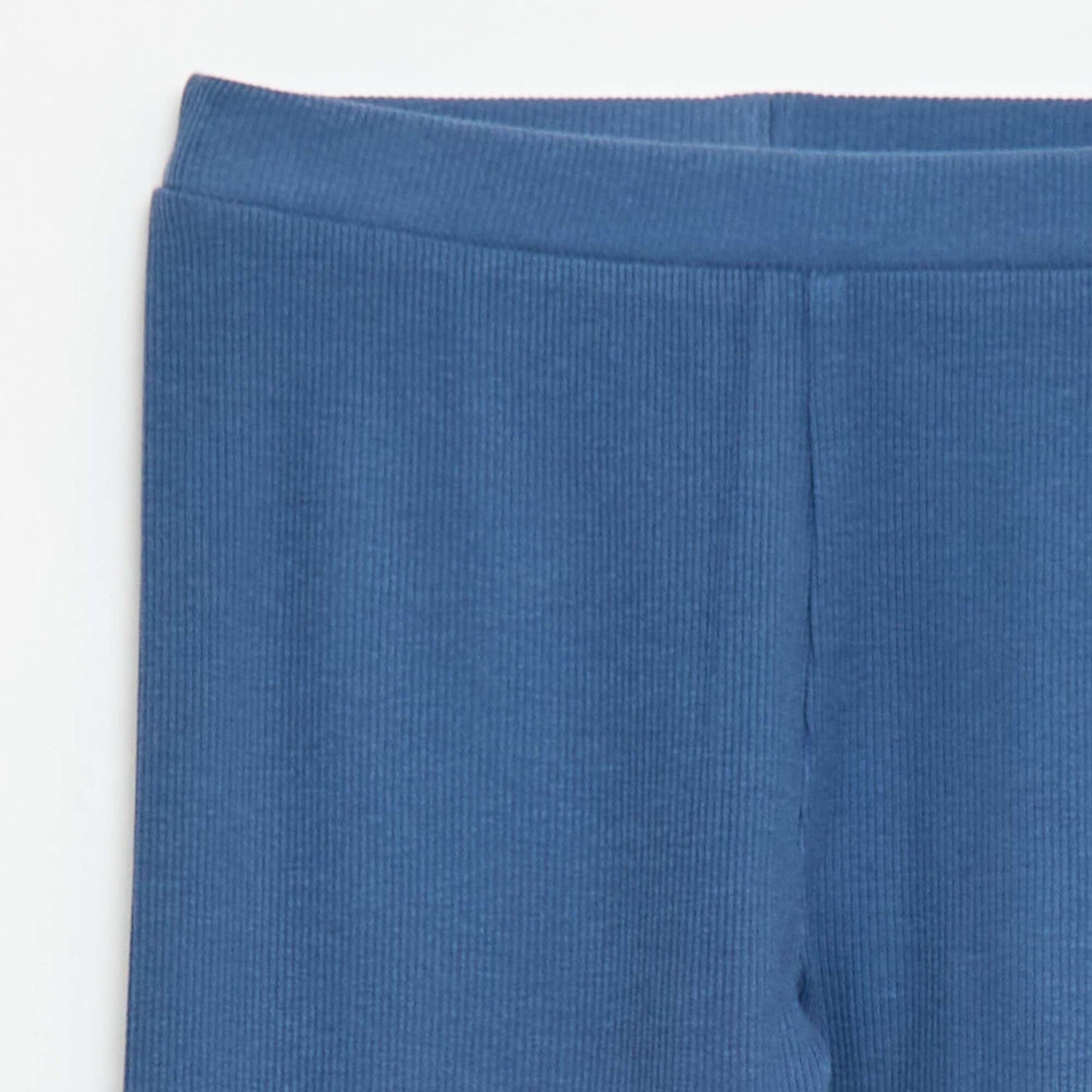 Legging maillé en coton uni BLEU