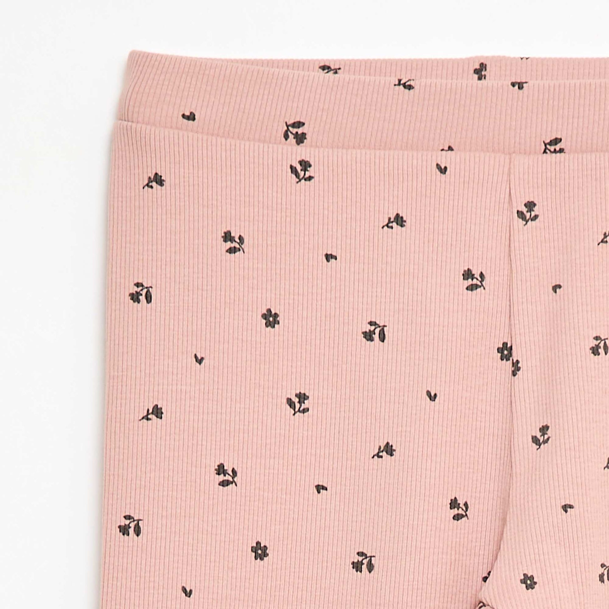 Legging côtelé à motif ROSE