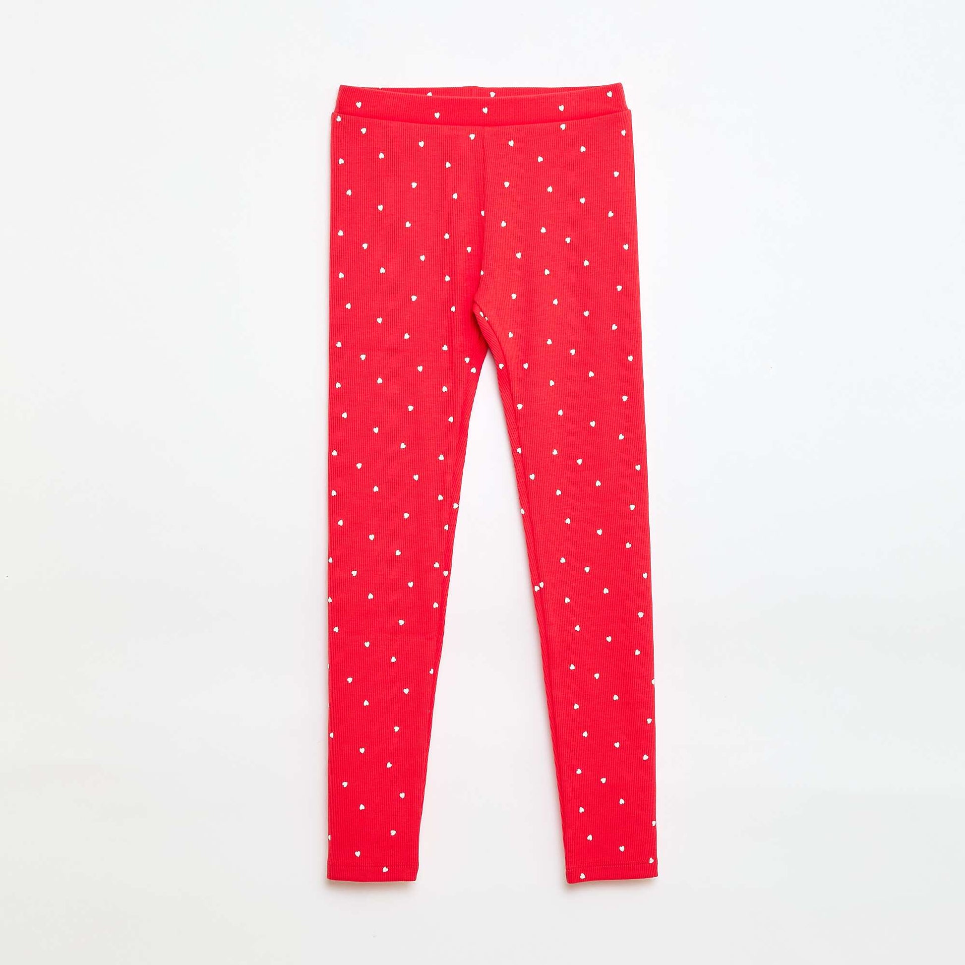 Legging côtelé à motif ROUGE