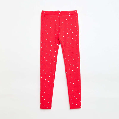 Legging côtelé à motif ROUGE