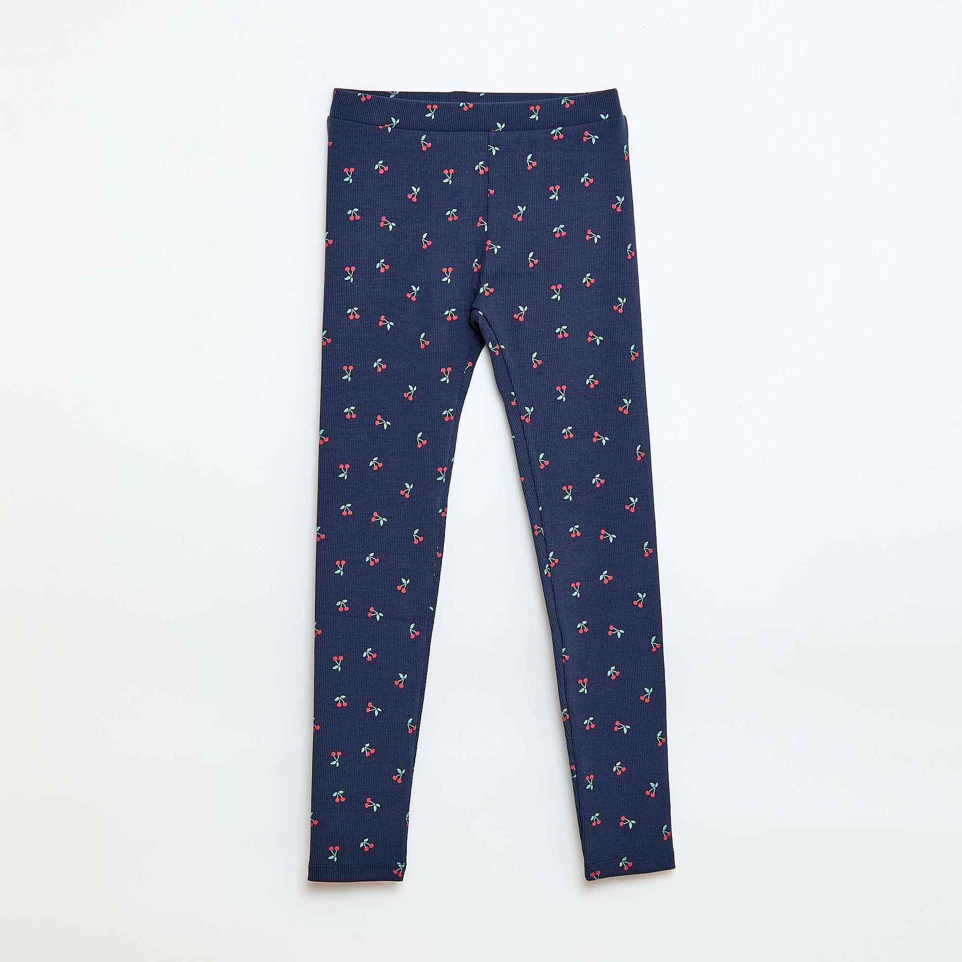 Legging côtelé à motif BLEU