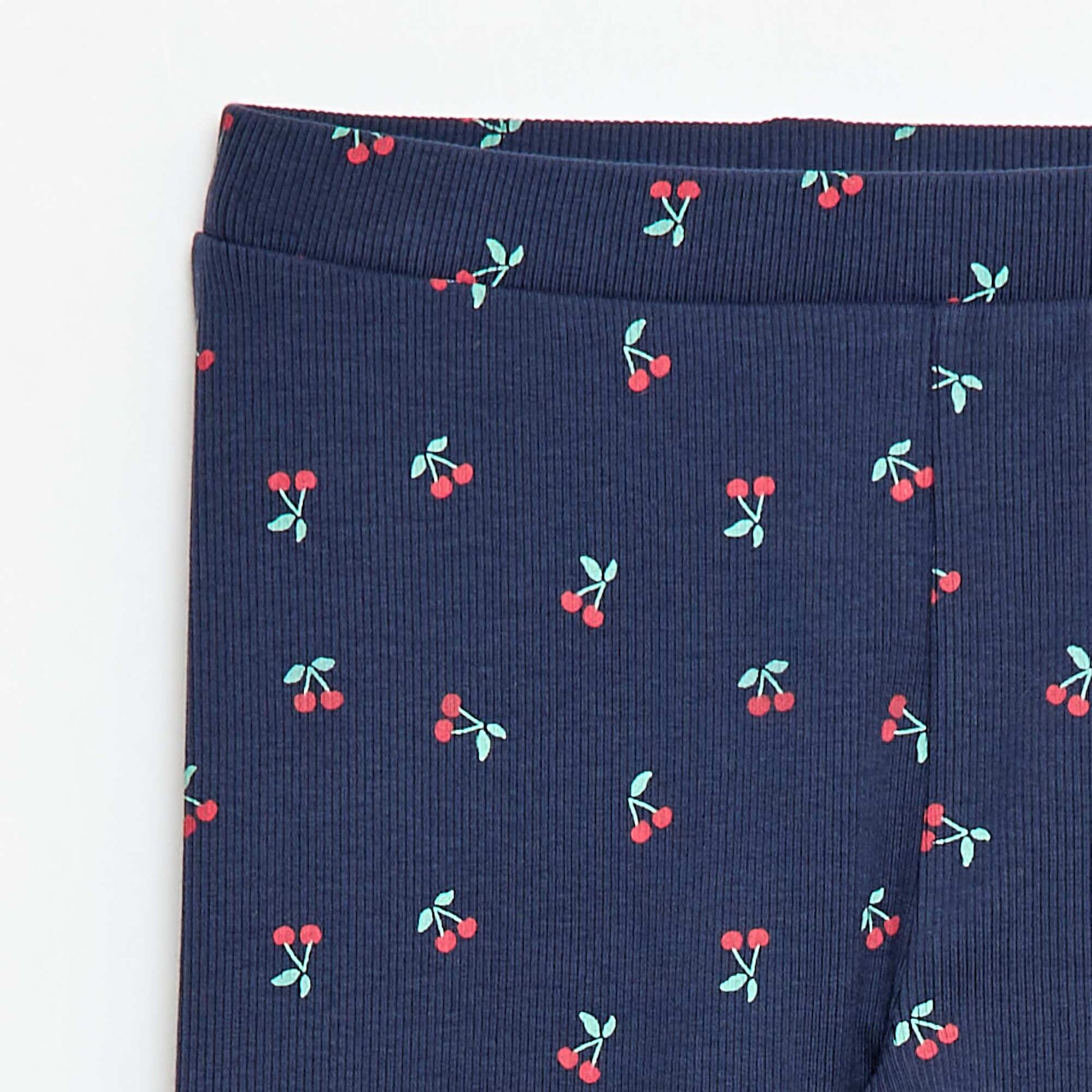 Legging côtelé à motif BLEU
