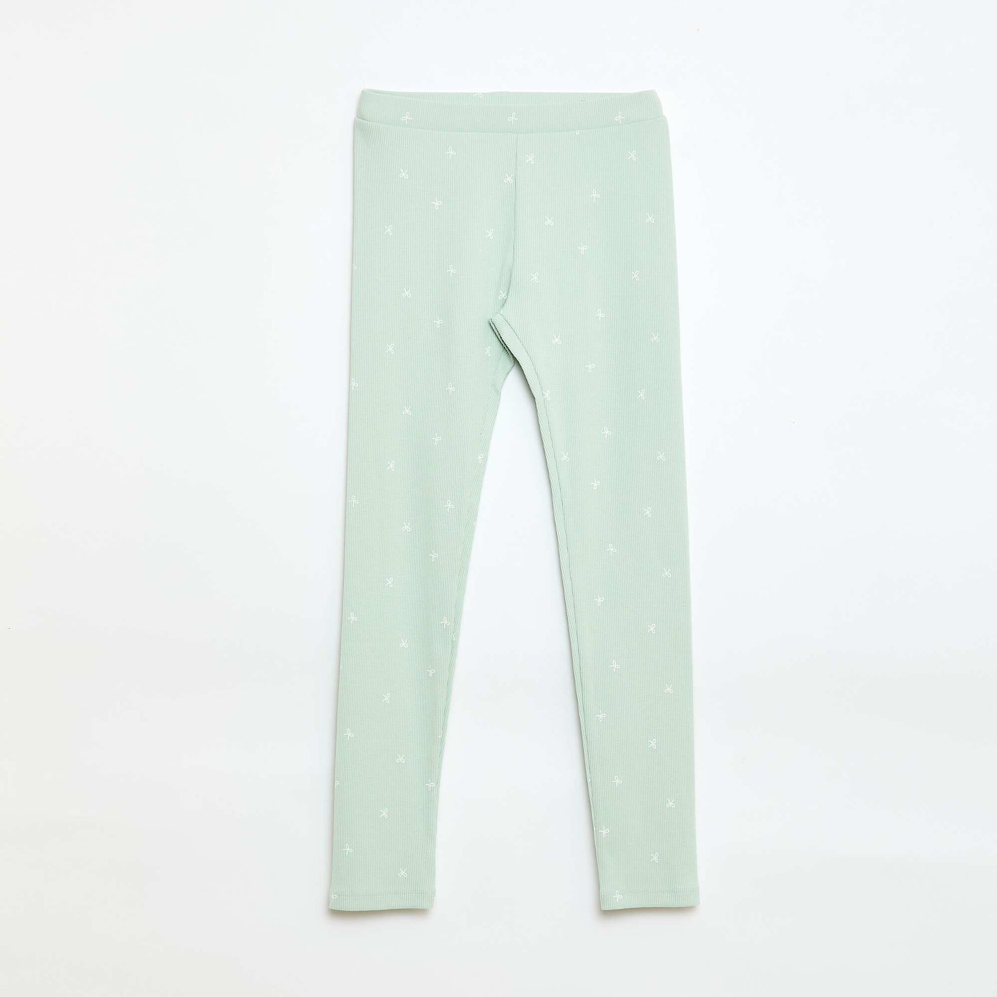 Legging côtelé à motif BLEU