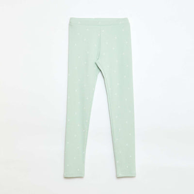 Legging côtelé à motif BLEU