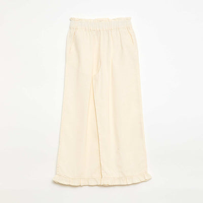 Pantalon en lin mélangé BLANC