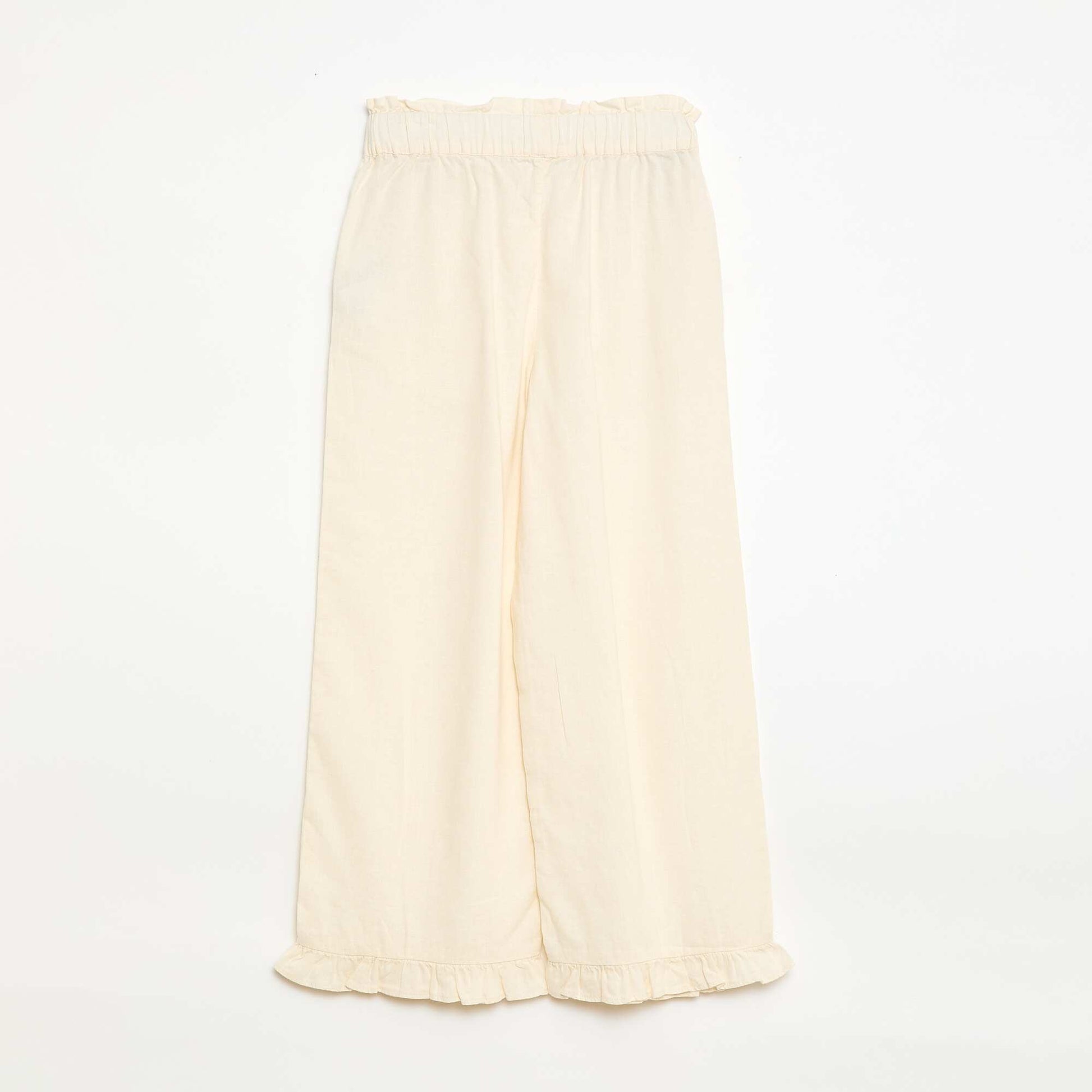 Pantalon en lin mélangé BLANC