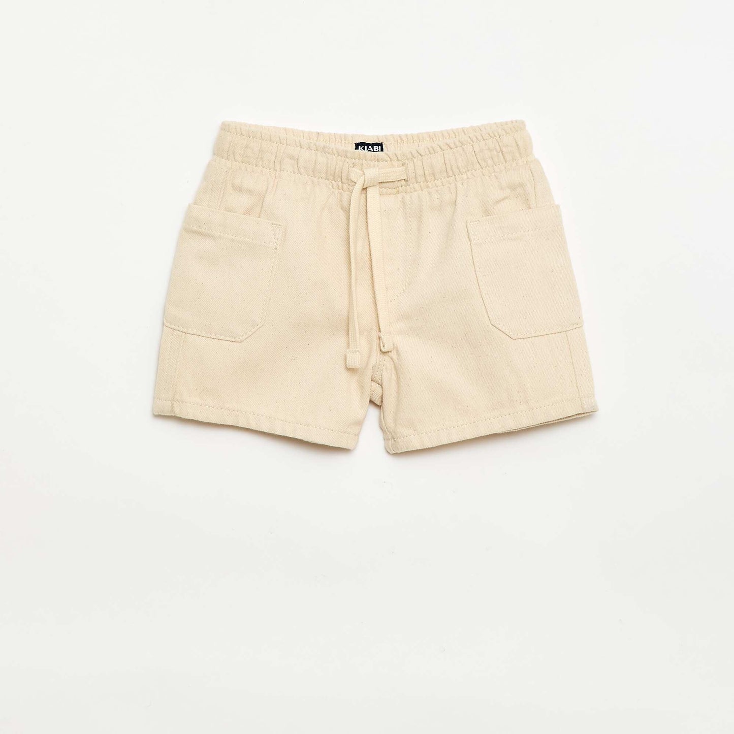 Short en twill avec poches plaquées BLANC