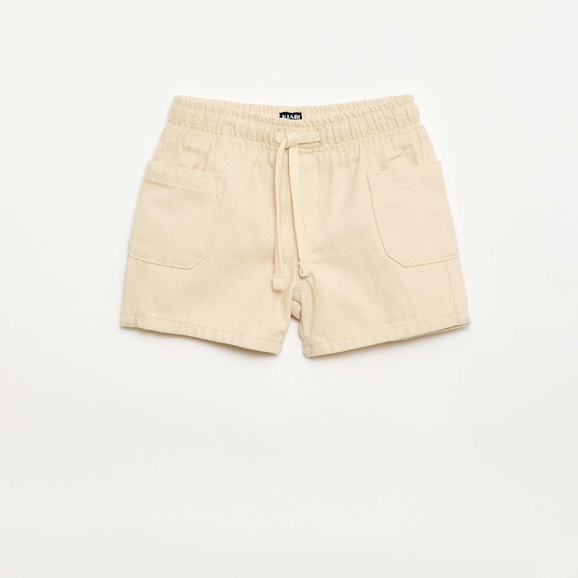 Short en twill avec poches plaquées BLANC