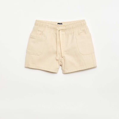 Short en twill avec poches plaquées BLANC