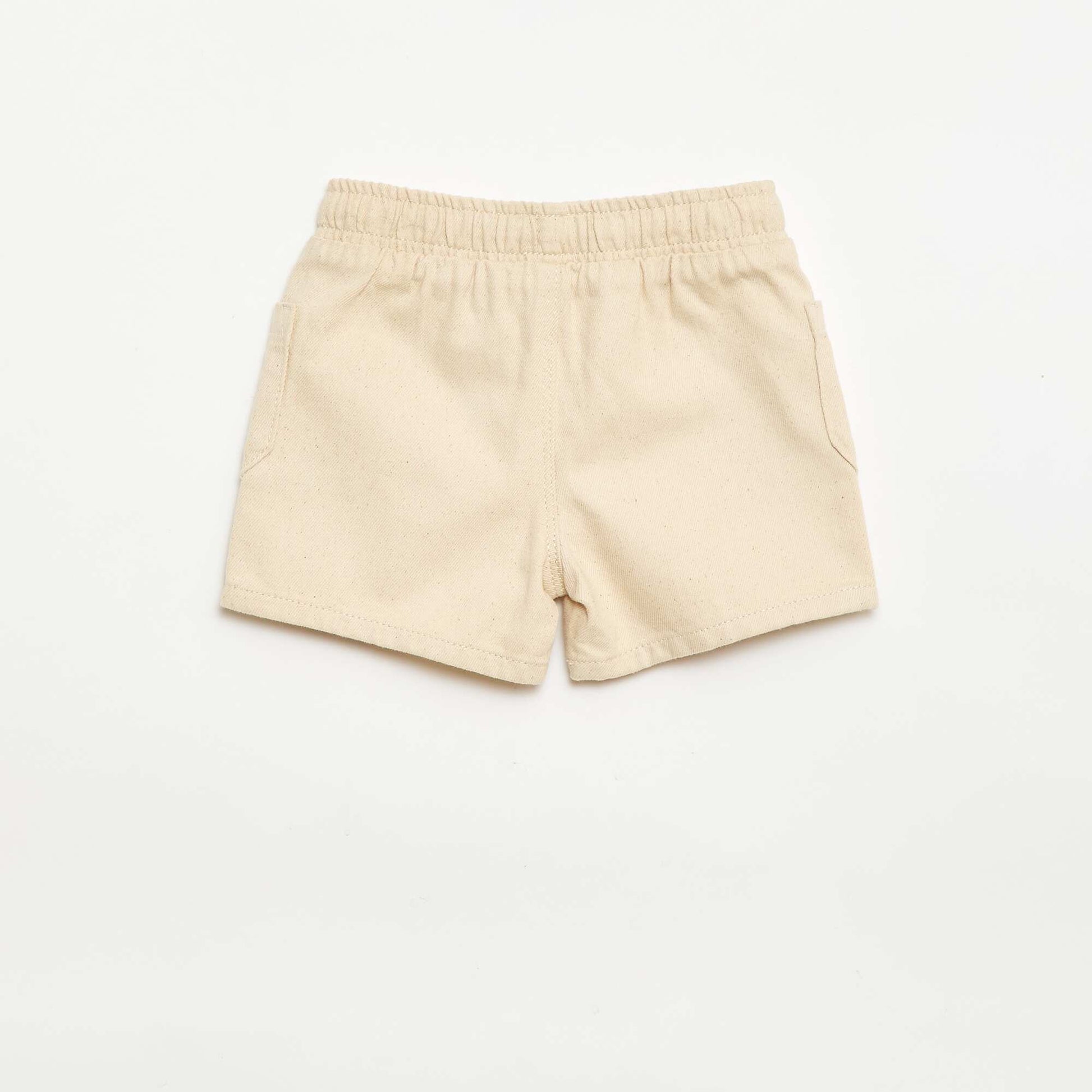 Short en twill avec poches plaquées BLANC