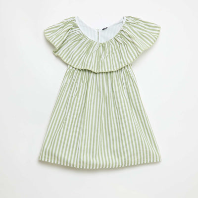 Robe rayée en coton VERT