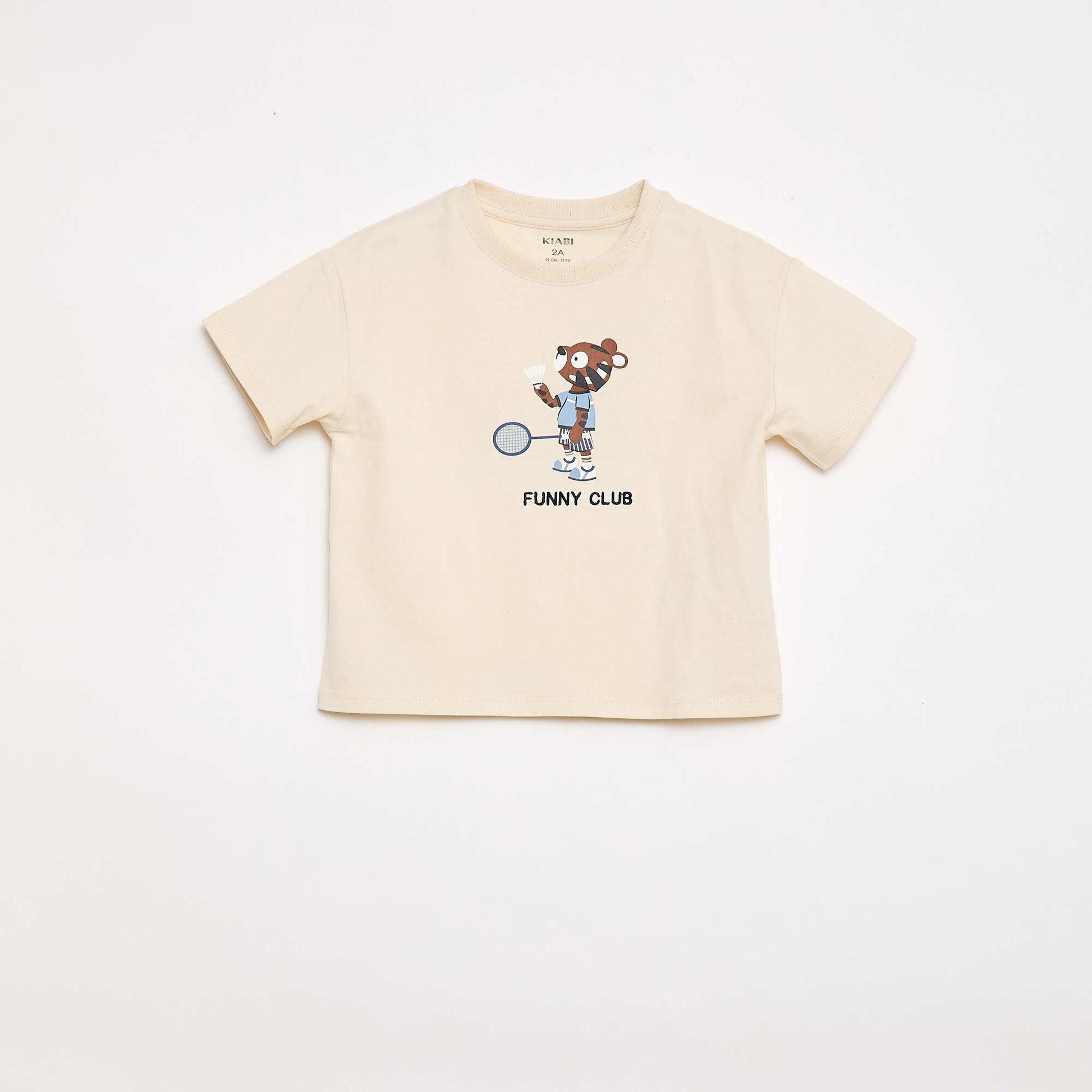 T-shirt en jersey imprimé manches courtes BLANC