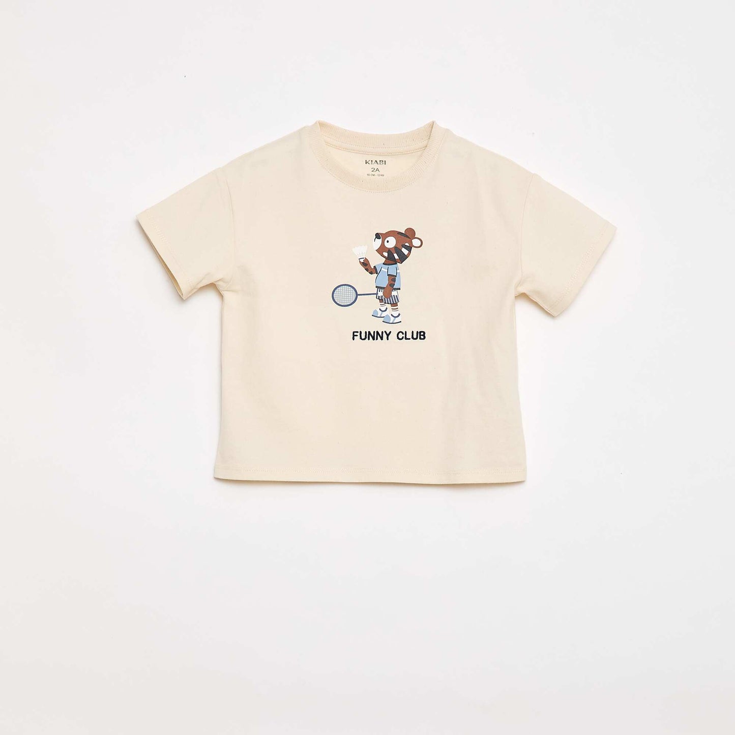 T-shirt en jersey imprimé manches courtes BLANC