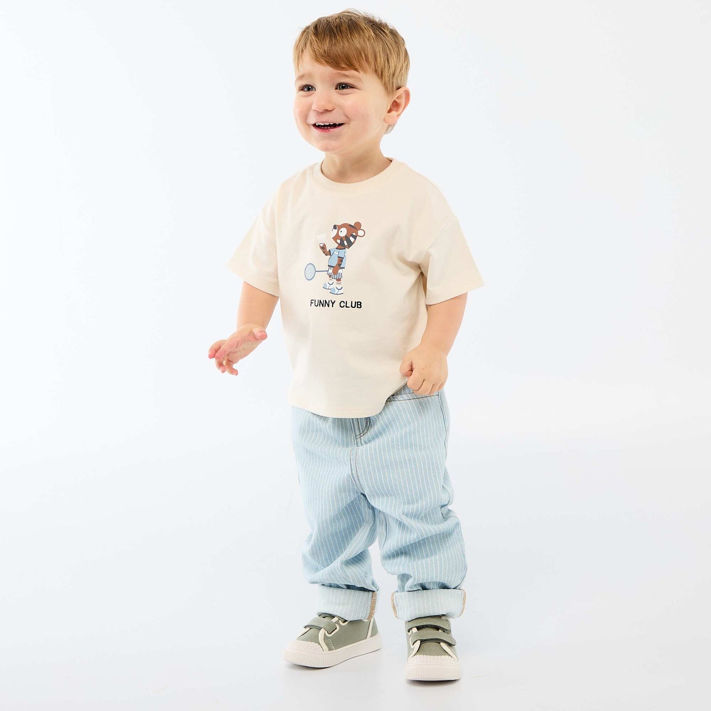 T-shirt en jersey imprimé manches courtes BLANC