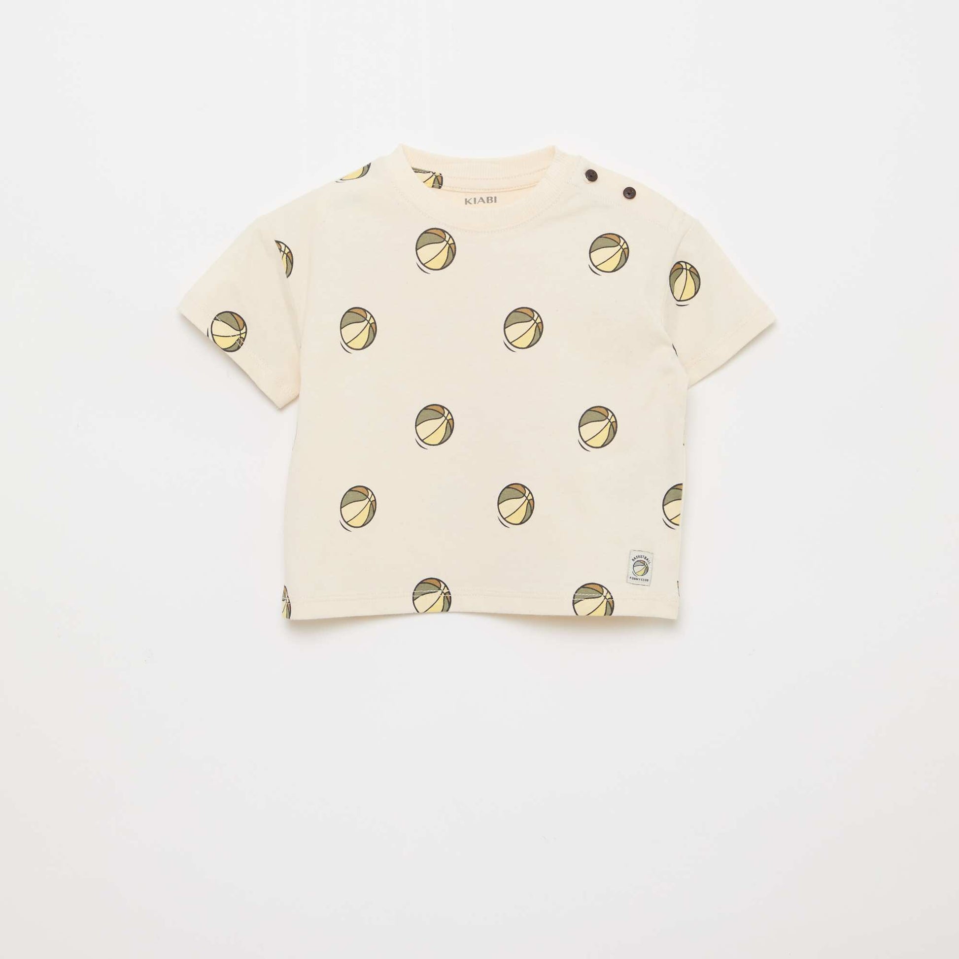 T-shirt en jersey imprimé manches courtes BLANC