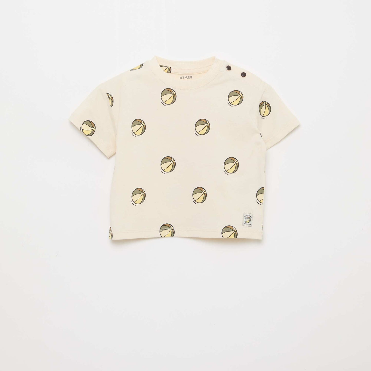 T-shirt en jersey imprimé manches courtes BLANC