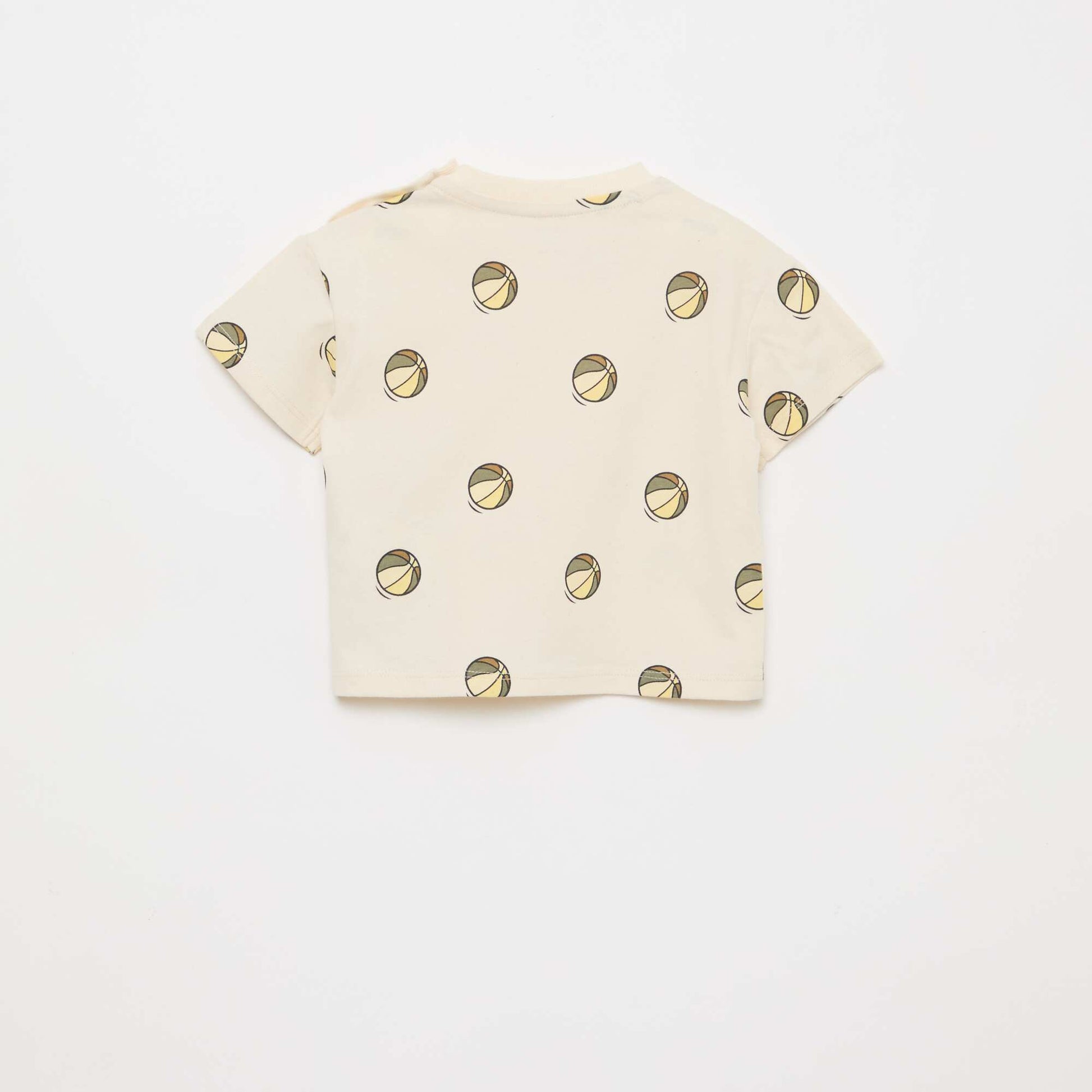 T-shirt en jersey imprimé manches courtes BLANC