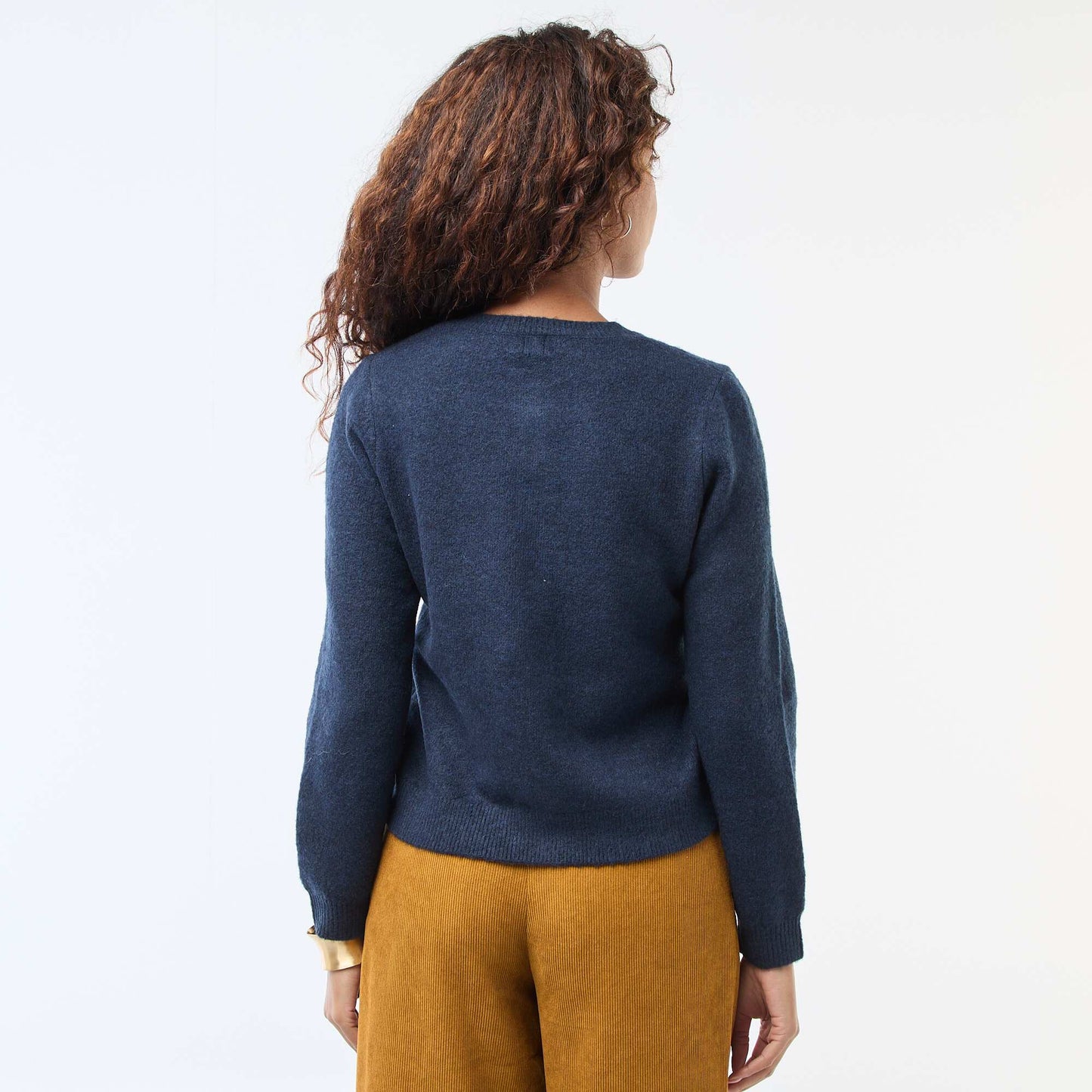 Gilet en maille avec boutons dorés BLEU