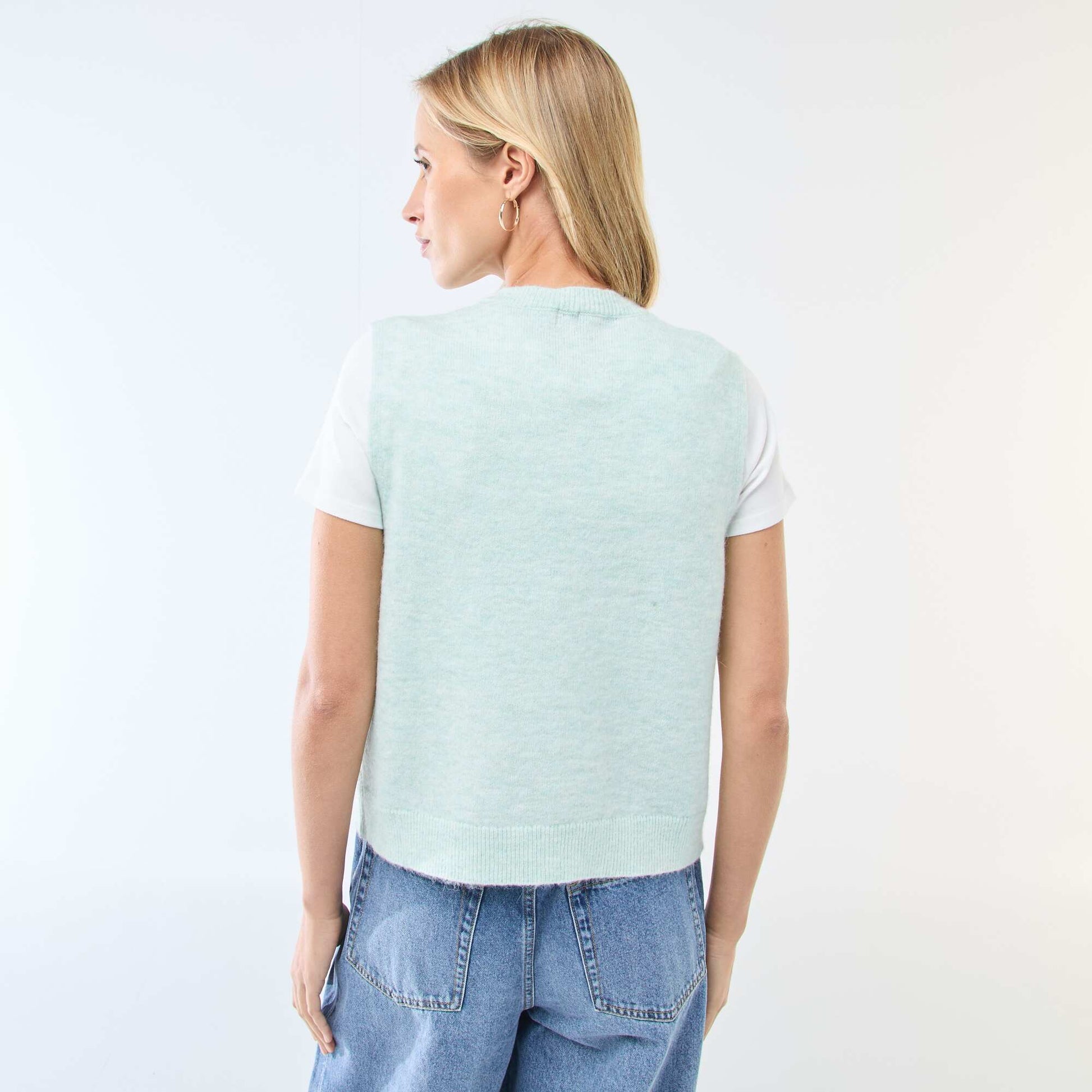 Gilet sans manches uni VERT